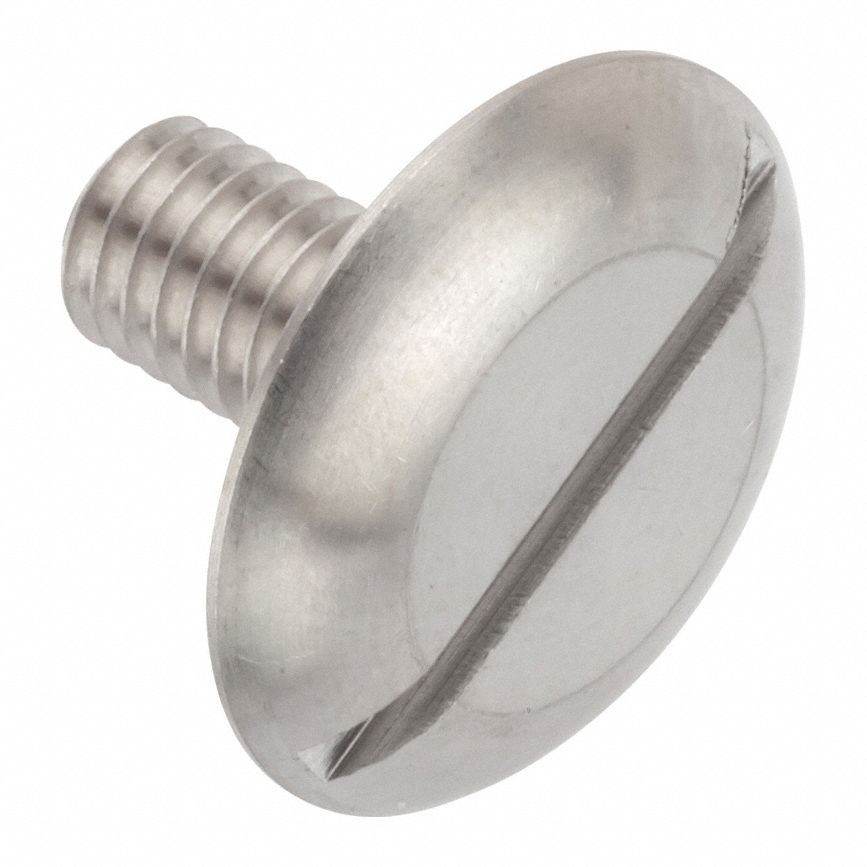 Machine Screw: M6x1.00 Thread Size, 12 mm Lg, 18-8, Stainless Steel, Plain, Truss, Slotted