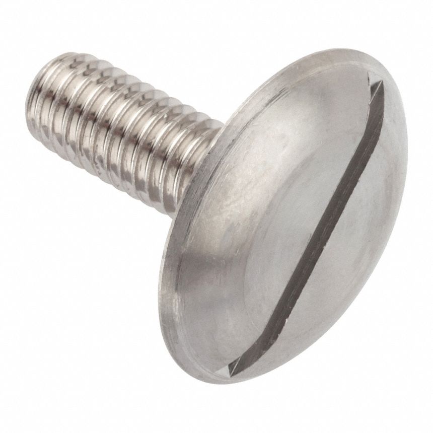 Machine Screw: M6x1.00 Thread Size, 16 mm Lg, 18-8, Stainless Steel, Plain, Truss, Slotted