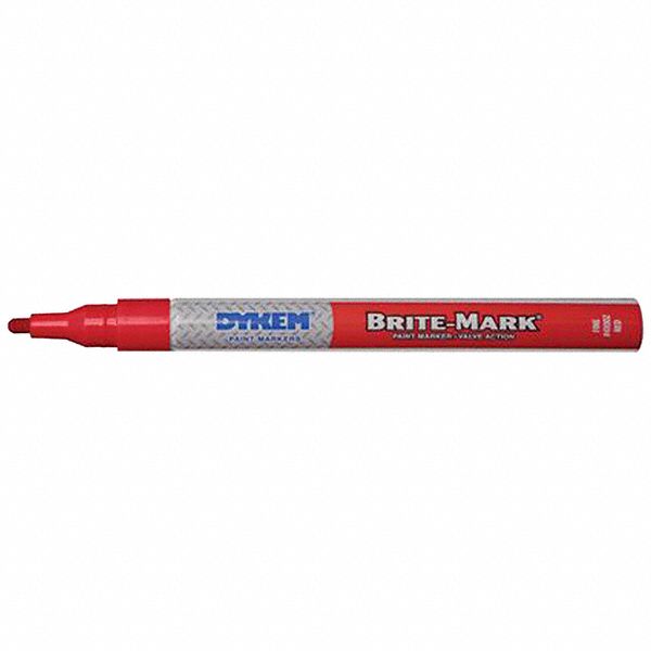 Liquid Paint Marker: 1 mm Tip Wd, Fiber Nib, Red, Point