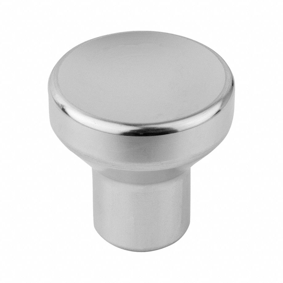Hand Knob: Pull, Stainless Steel, #10-24 Thread, 12.5 mm Thread Lg, 21 mm Dia