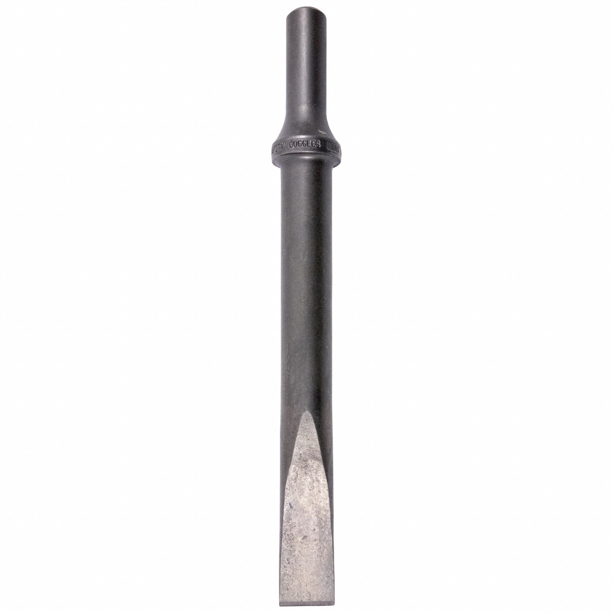 COLD CHISEL BIT, RIGHT HAND, BRIGHT (UNCOATED), HSS, STRAIGHT SHANK, 7 IN L, 7 IN SHANK