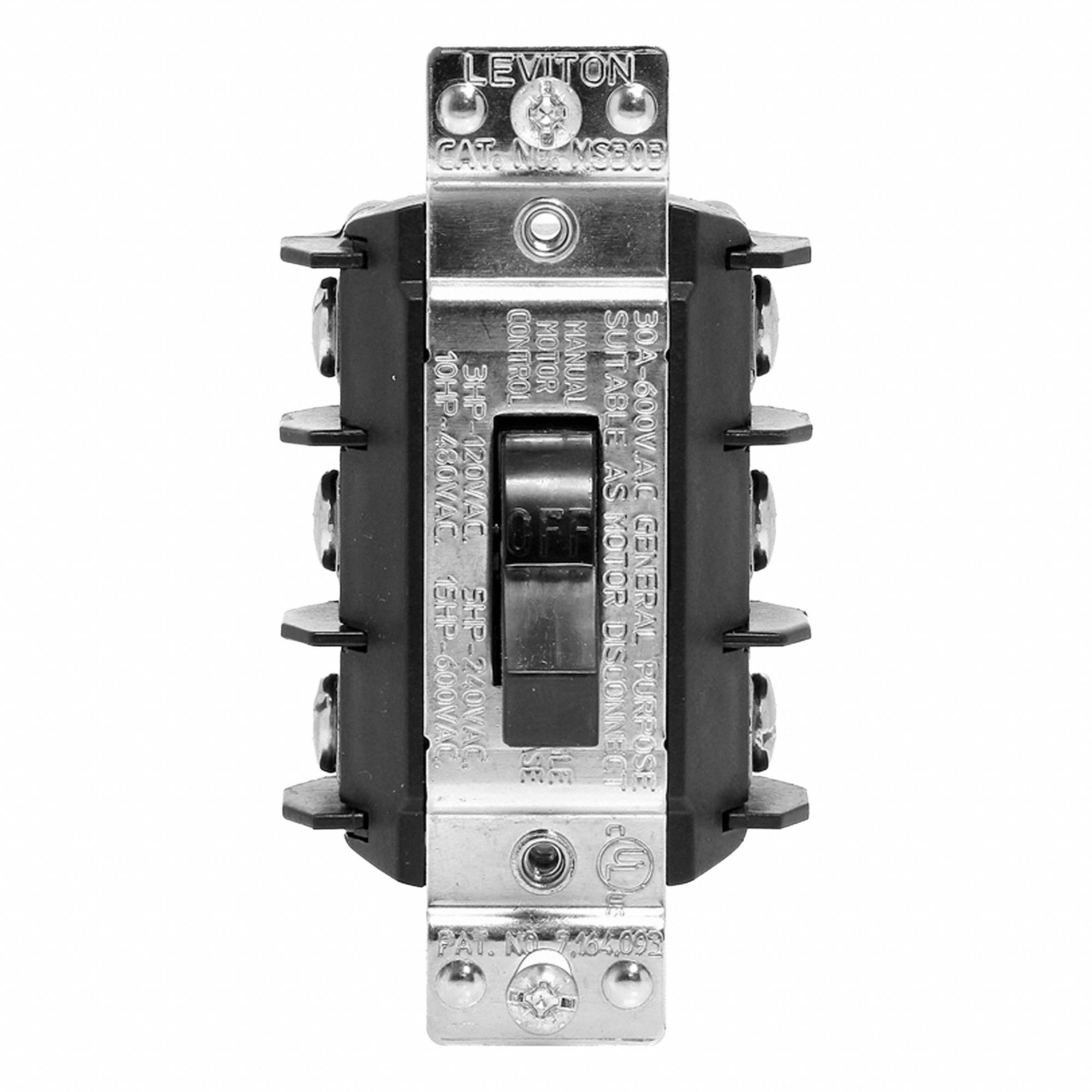 Manual Motor Controller: 3 Poles, 30 A, No Enclosure