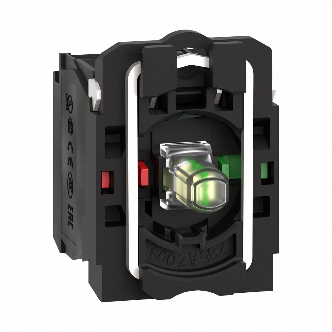 Lamp Module and Contact Block: 22 mm Panel Mounting Size, 1NO/1NC, White, LED