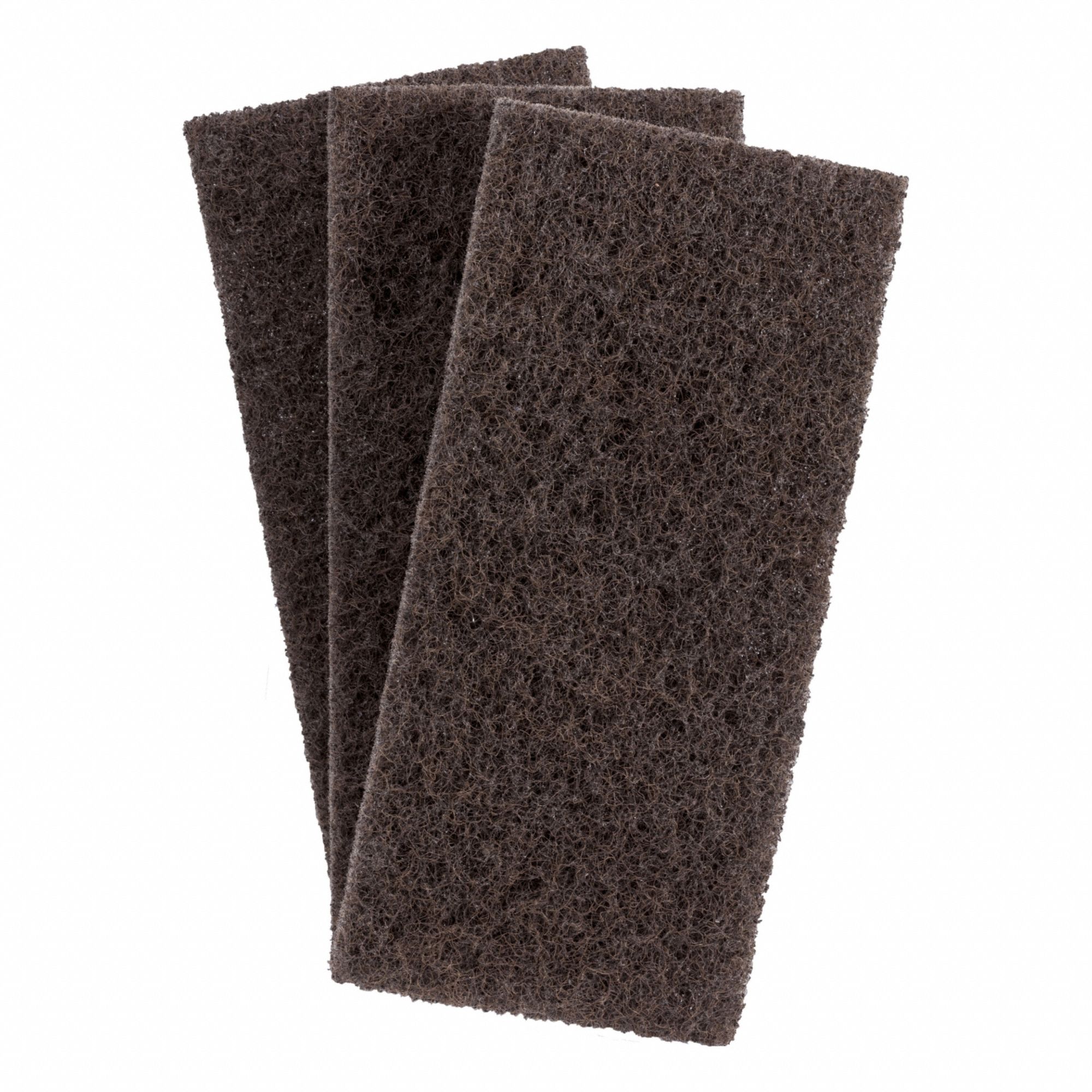 Pad: 10 in Overall Lg, 4 5/8 in Overall Wd, Nylon Fiber/Polyester, Brown, 10 PK