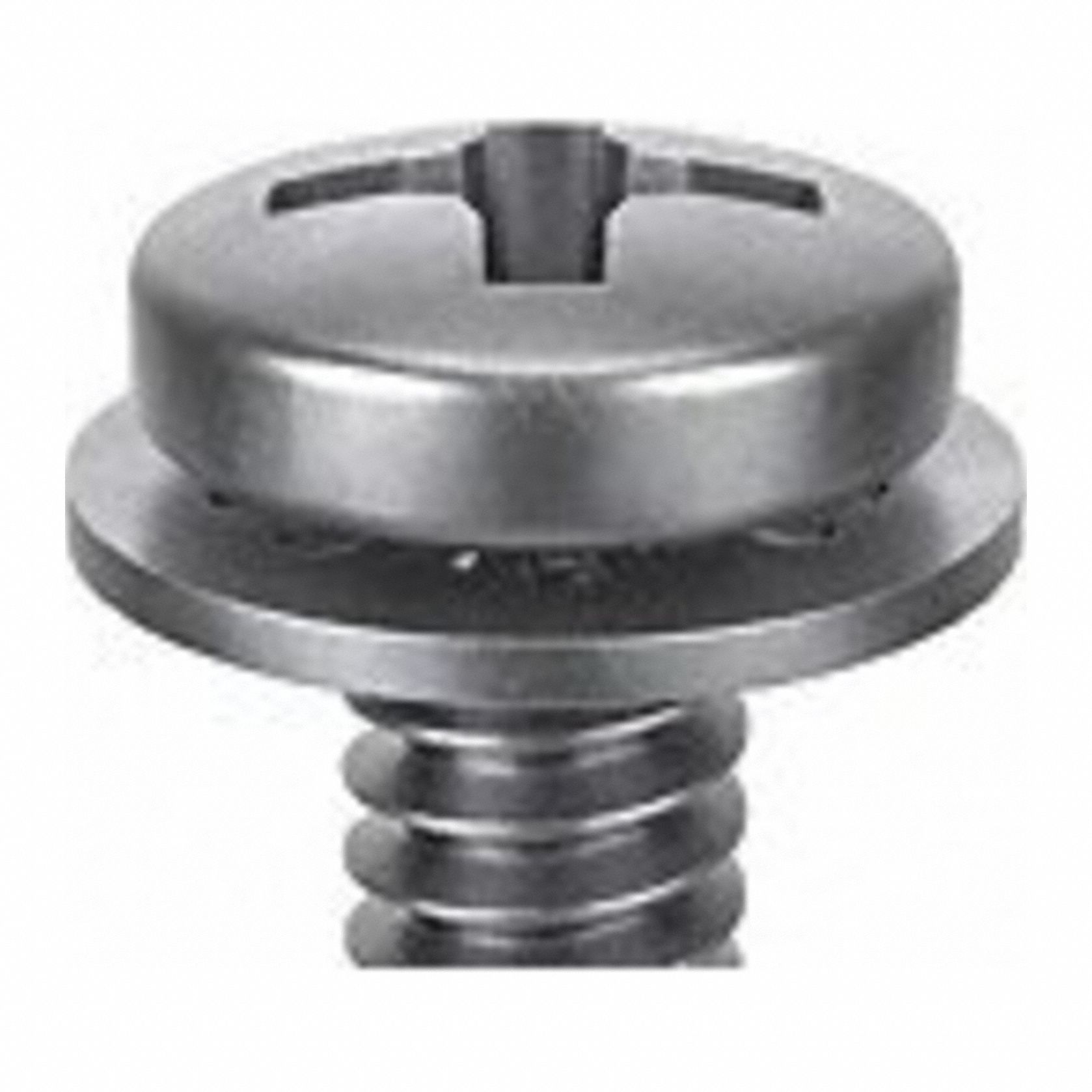 SEMS Screw: Internal Tooth, 1/4"-20 Thread Size, 1 1/2 in Lg, Stainless Steel, Passivated, 10 PK
