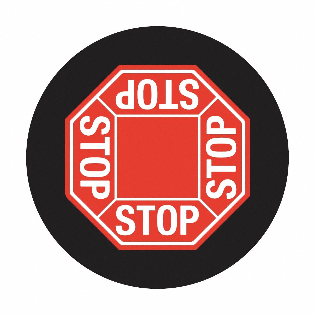 Lens STOP Sign 4 Way Lines SizeM