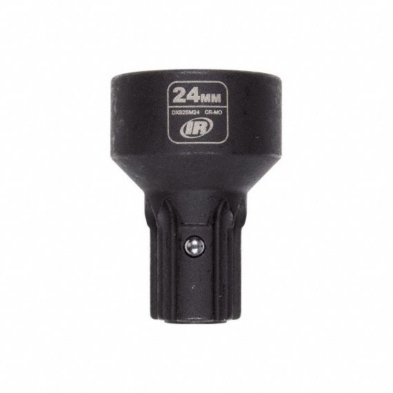 Impact Socket: Metric, 24 mm Socket Size, 6-Point, Std, 1 9/16 in Overall Lg