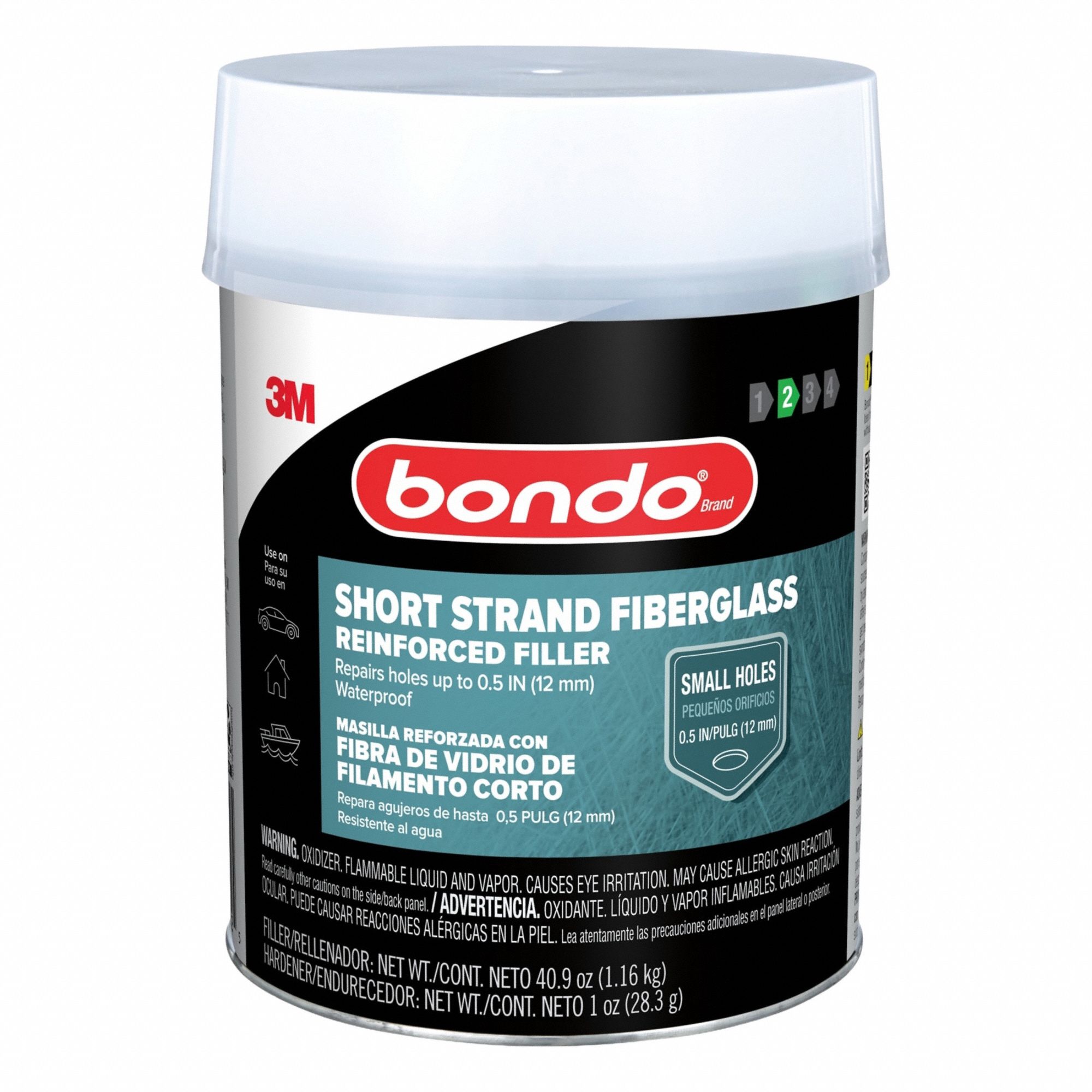 Fiberglass Reinforced Filler: Polyester, Pink, Concrete/Fiberglass/Metal/Wood, Can
