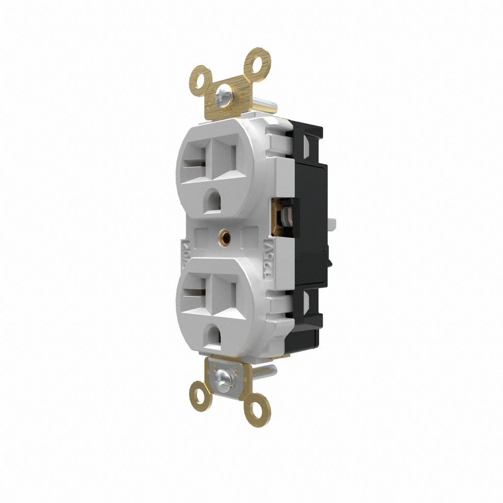 RECEPTACLE, 20 A, BLANC, 125 VCA