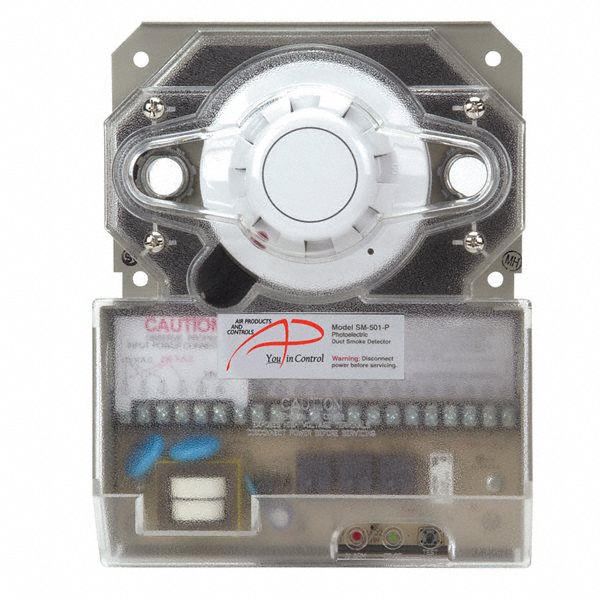 Duct Smoke Detector: 115V AC/230V AC/24V AC/24V DC Volt, Light Alert, Gray