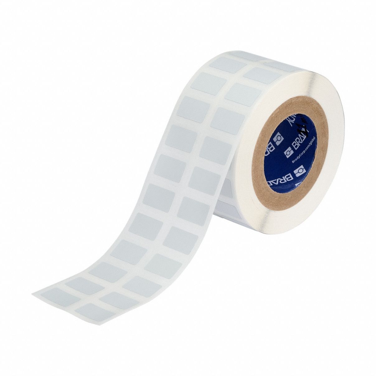 Pre-Cut Label Stock Roll: 3/4 in x 1 1/4 in, 3/4 in, Polyester, Halogen-Free/Metal Detectable