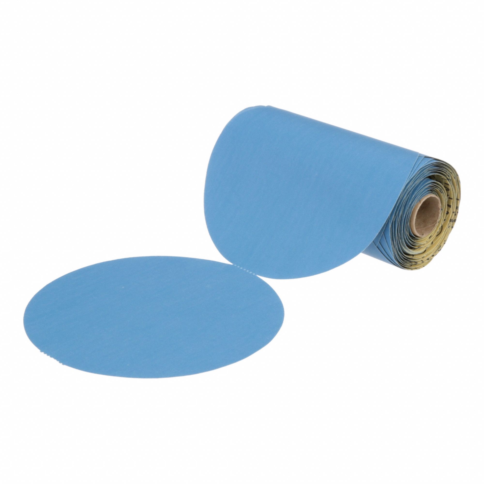 Blue Abrasive Disc Roll: 6 in Dia, Non-Vacuum, Ceramic, 400 Grit, B/C Wt Paper, 321U