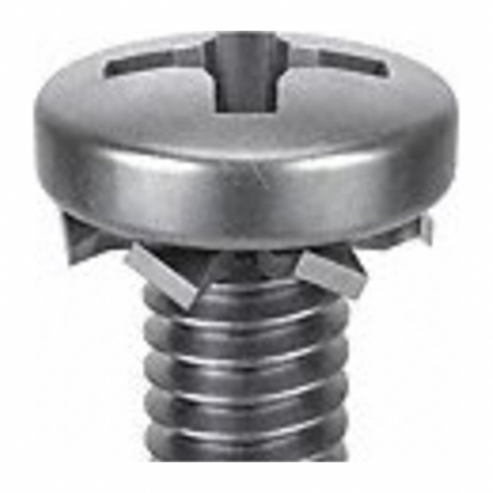 SEMS Screw: External Tooth, M2.5x0.45 Thread Size, 8 mm Lg, Stainless Steel, Passivated, Pan, 25 PK