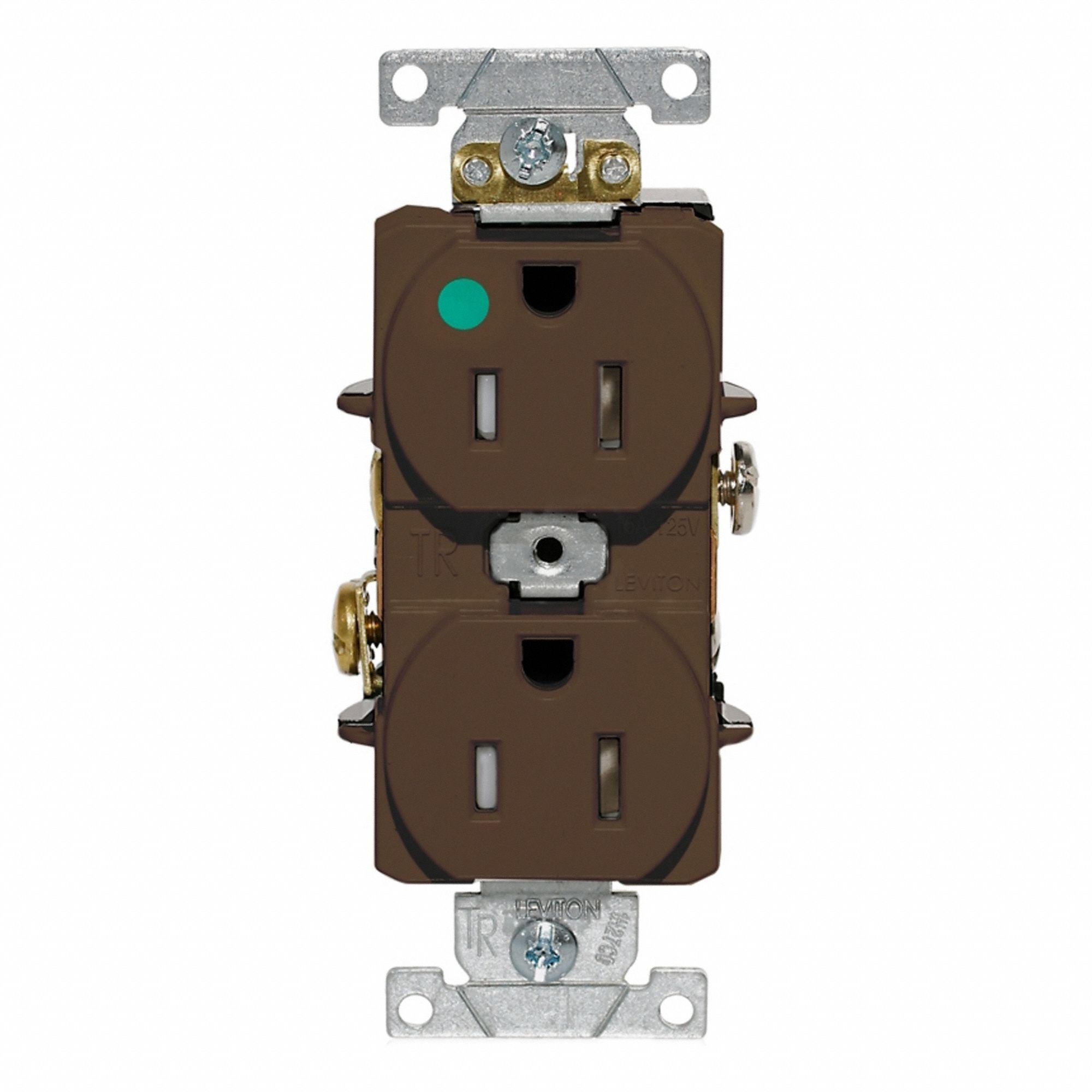 Dup Rec 15A 125V TR/HG Brn