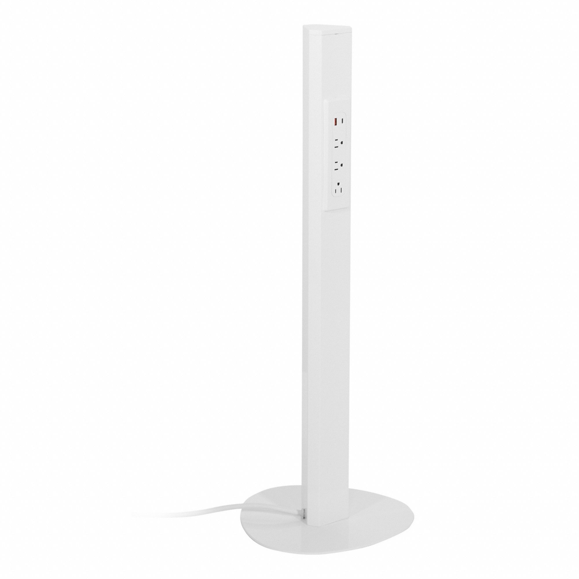 Technology Charging Station: Universal, White, 35 3/4 in Overall Ht, 5 Outlets