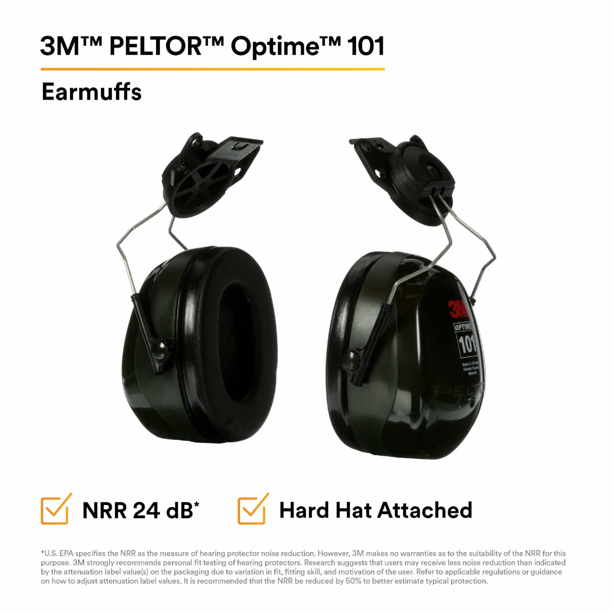 Ear Muffs Hard Hat Mounted NRR 24dB