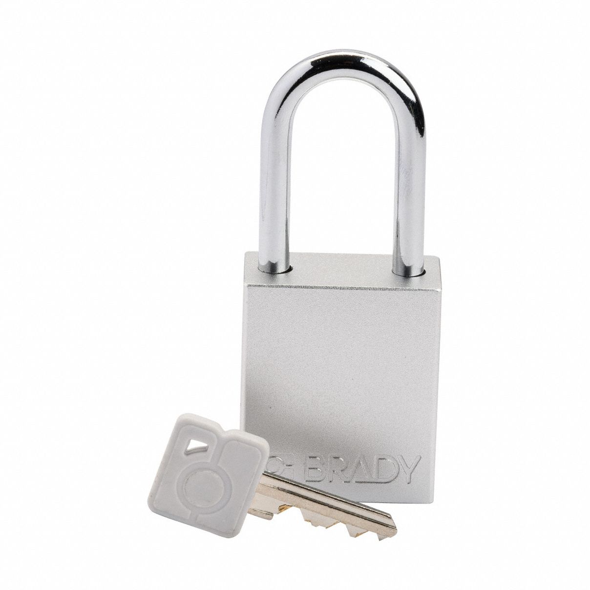 Lockout Padlock: Keyed Different, Aluminum, Std Body Body Size, Steel, Std, White, 1 Pack Size