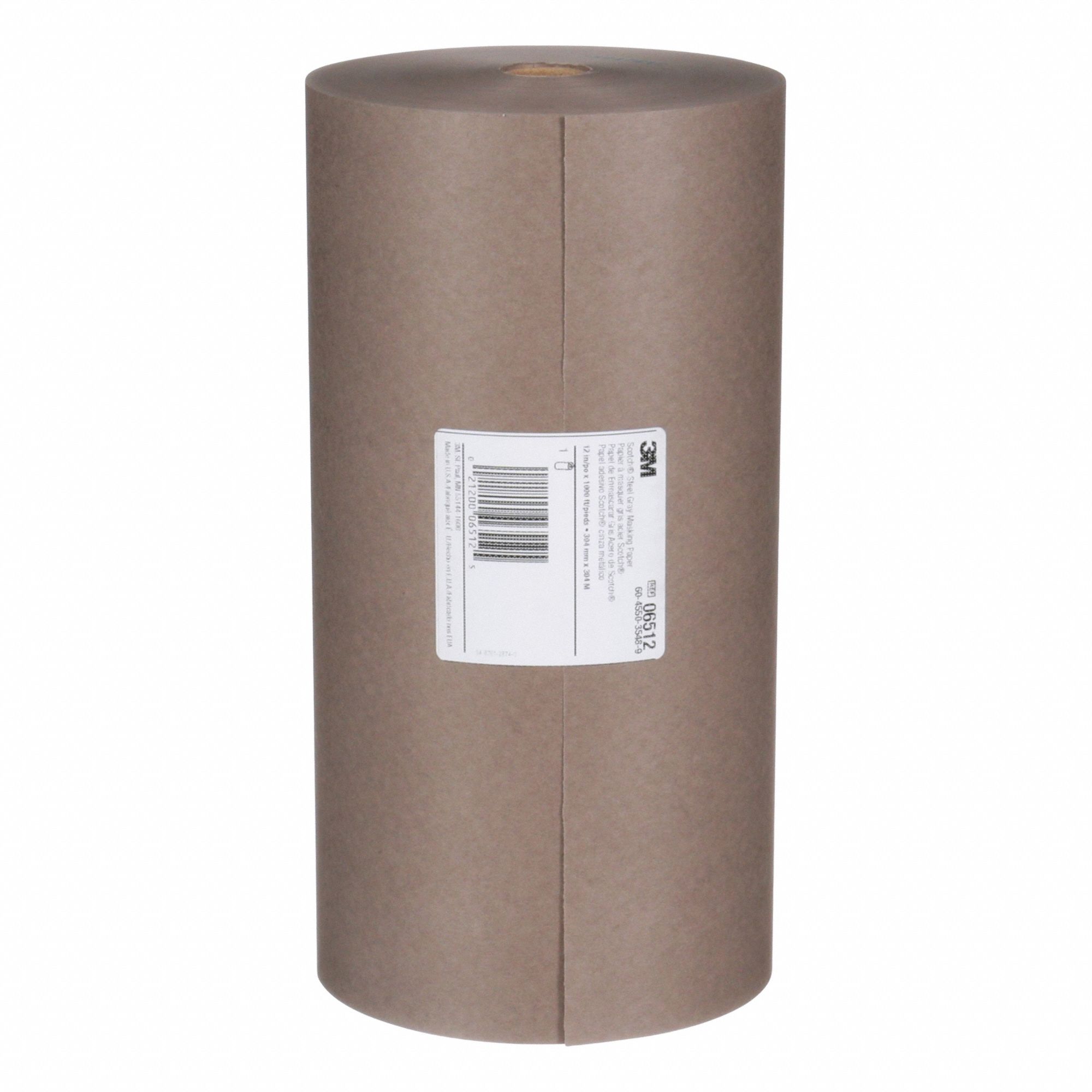 Paint Booth Masking Paper: 12 in Nominal Wd, 1, 000 ft Nominal Lg, 30 lb Paper Wt, Gray, Leakproof