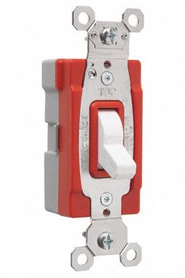 Wall Switch: Toggle Switch, Single Pole, White, 15 A, 120/277V AC, Snap-In Module