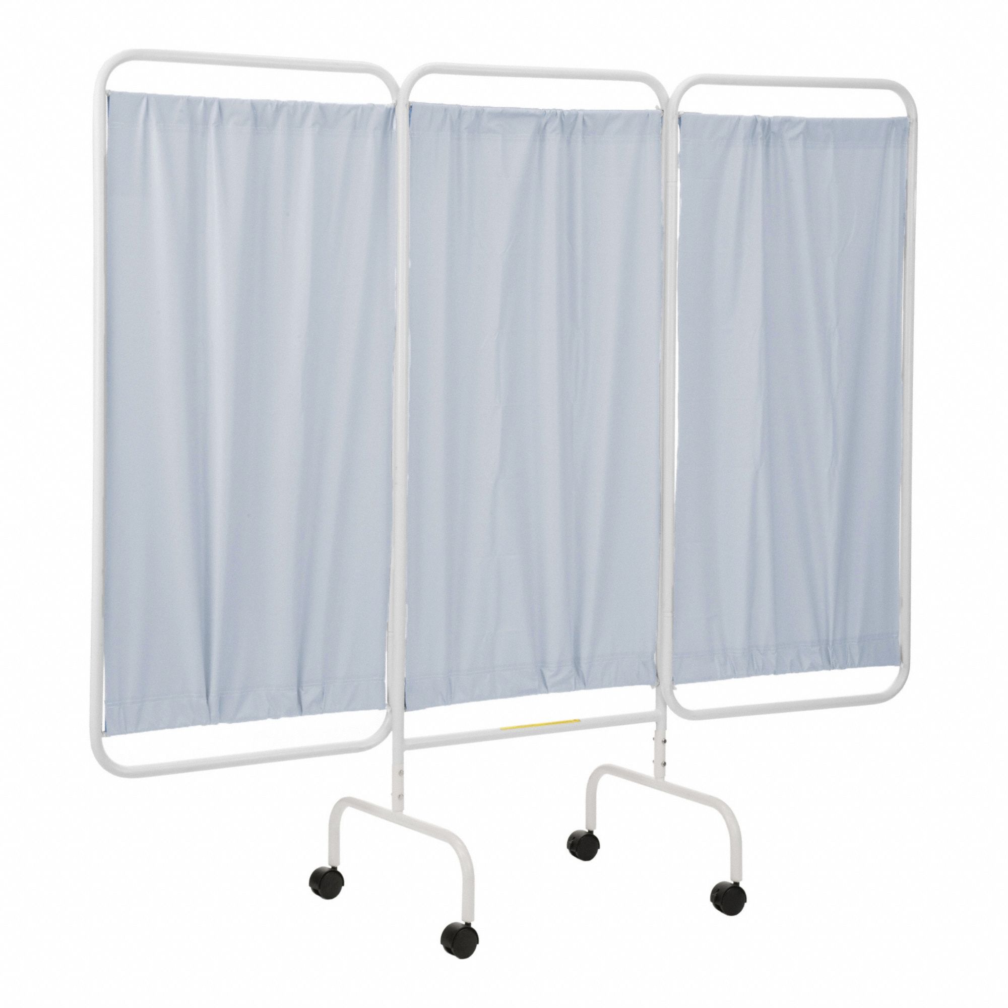 Privacy Screen: 3 Panels, Vinyl, Green, Casters