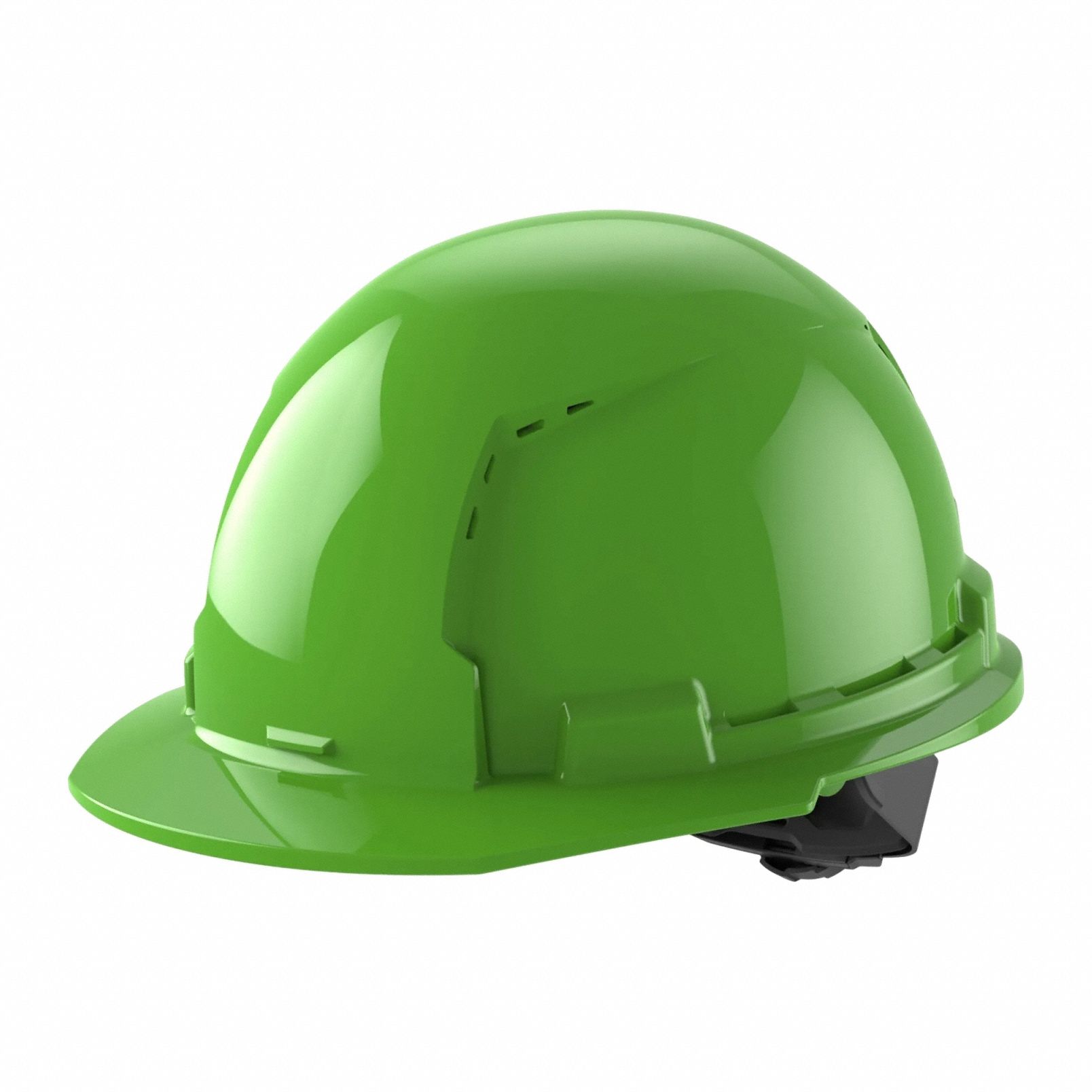 Hard Hat: Green, Ratchet (4-Point), Ratchet, Polyethylene, Side-Slots, Milwaukee, Solid