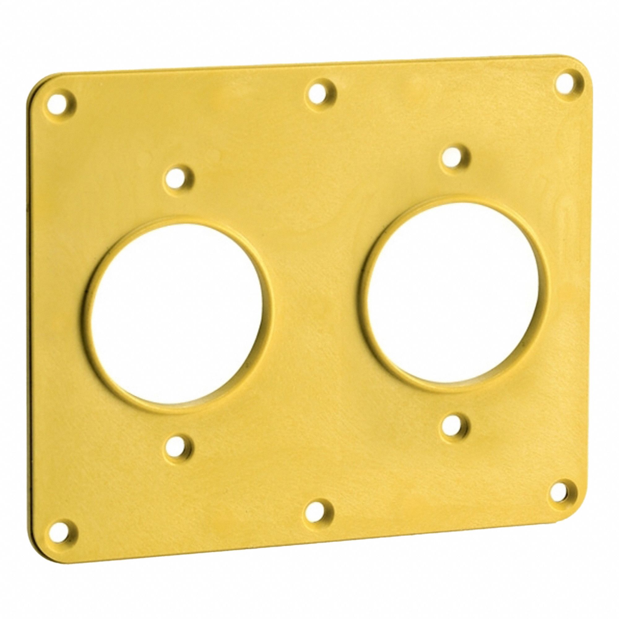 2-gang Two 1.56" Single Receptacle Coverplate - YELLOW: Portable Outlet Box Cover, 2 Gangs