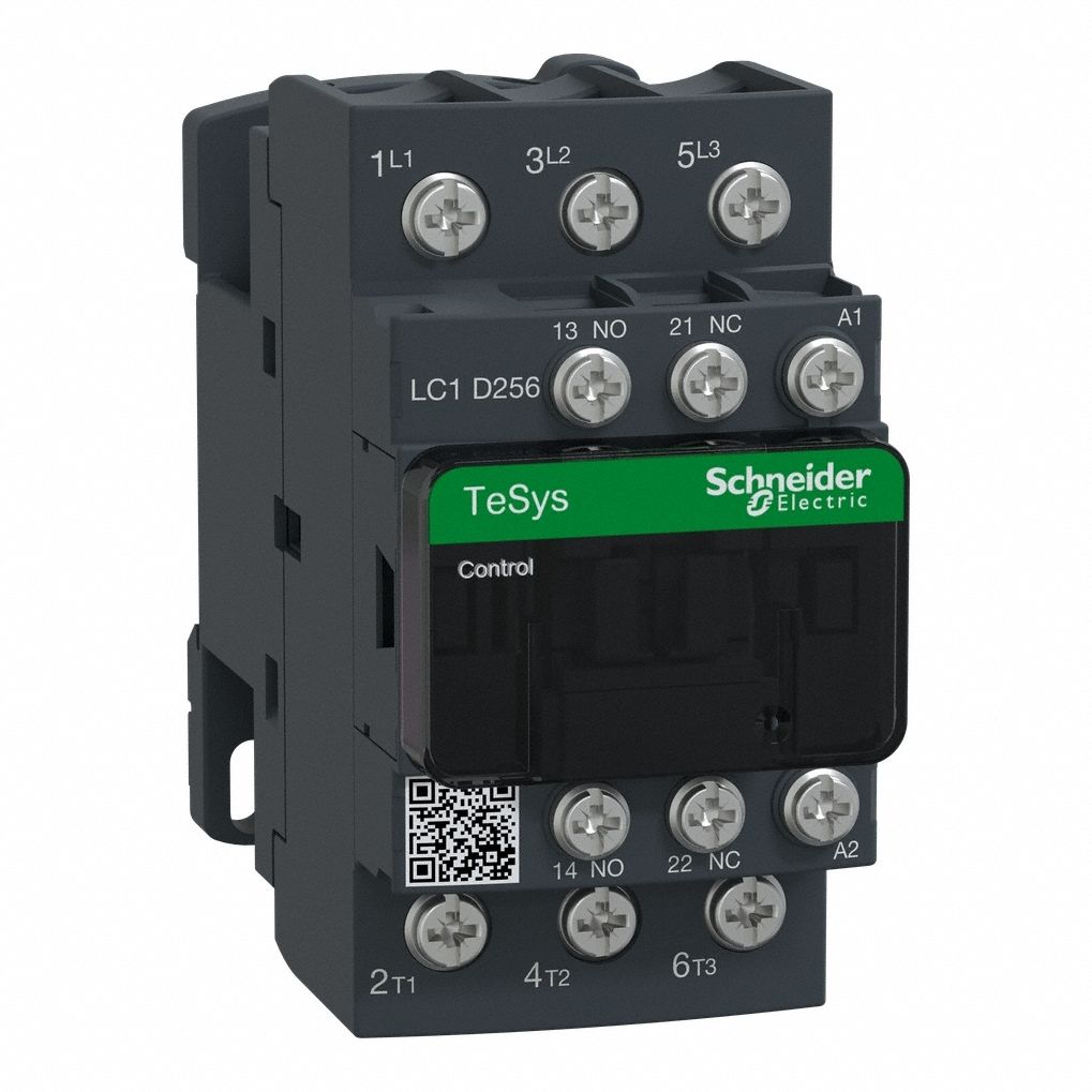 IEC Magnetic Contactor: Non-Reversing, 3 Poles, 3NO Contacts, 25 A, 120V AC Coil, 1NO/1NC