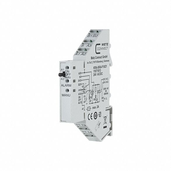 Changeover Contact: DIN Rail Mounting, 1 Outputs, 24V AC/DC, 13 mA Current Rating