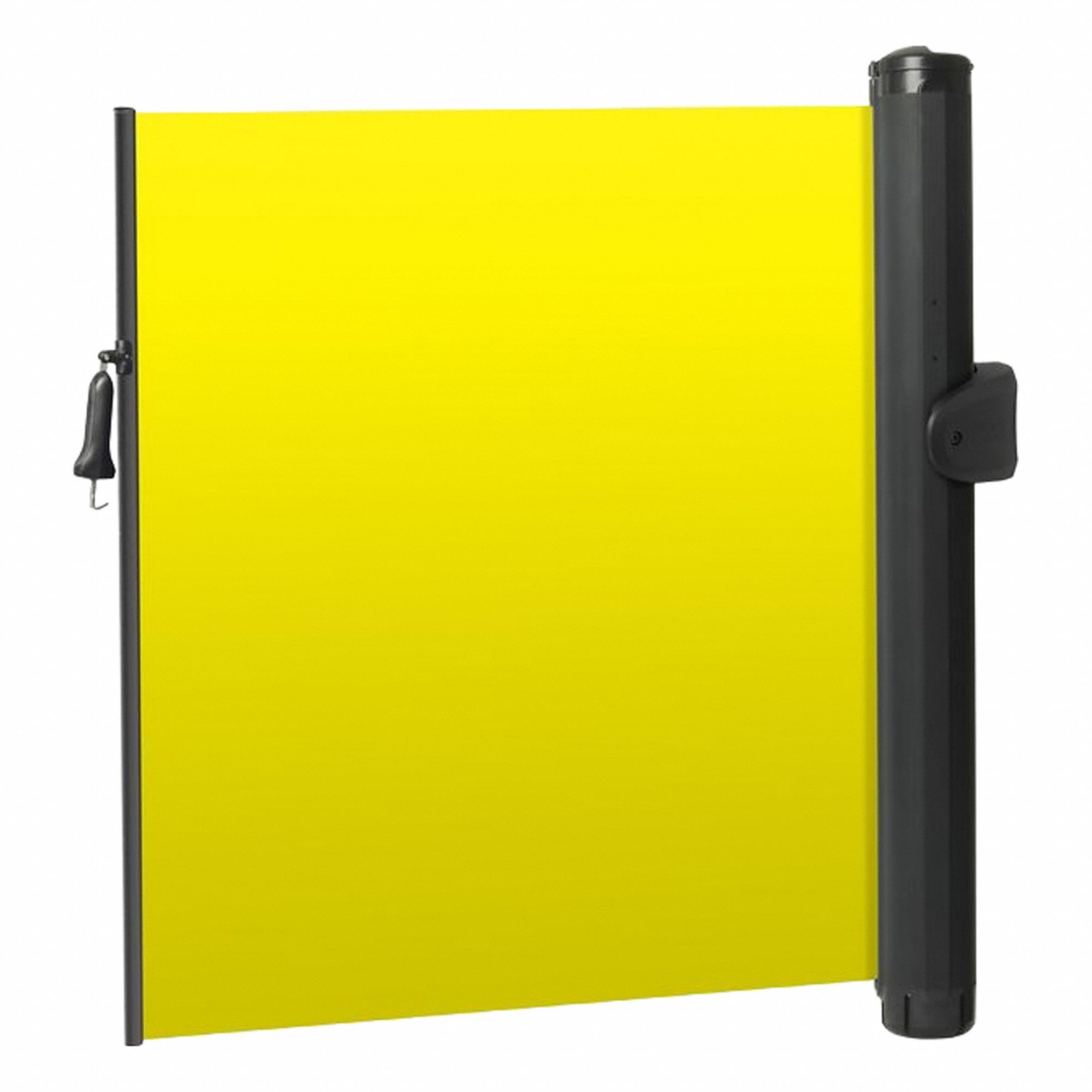 MODUS Mounted Barrier: Fixed Mount, 11 1/2 ft Belt Lg, No Pattern, Yellow, No Legend (MPN ZP+MB-Y-IH). Key specifications — Frame Color: Black; Brand: MODUS; Belt Color: Yellow.