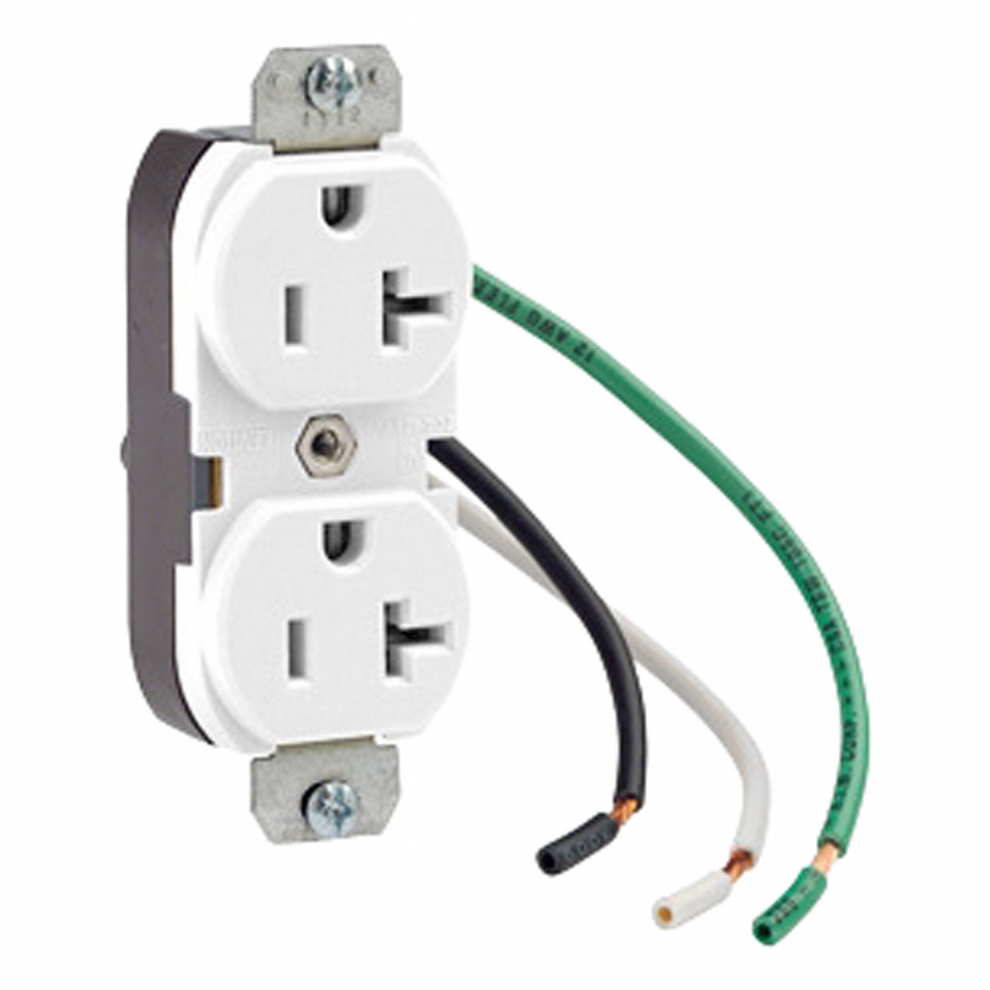 Duplex Outlet White 20A 125V TR