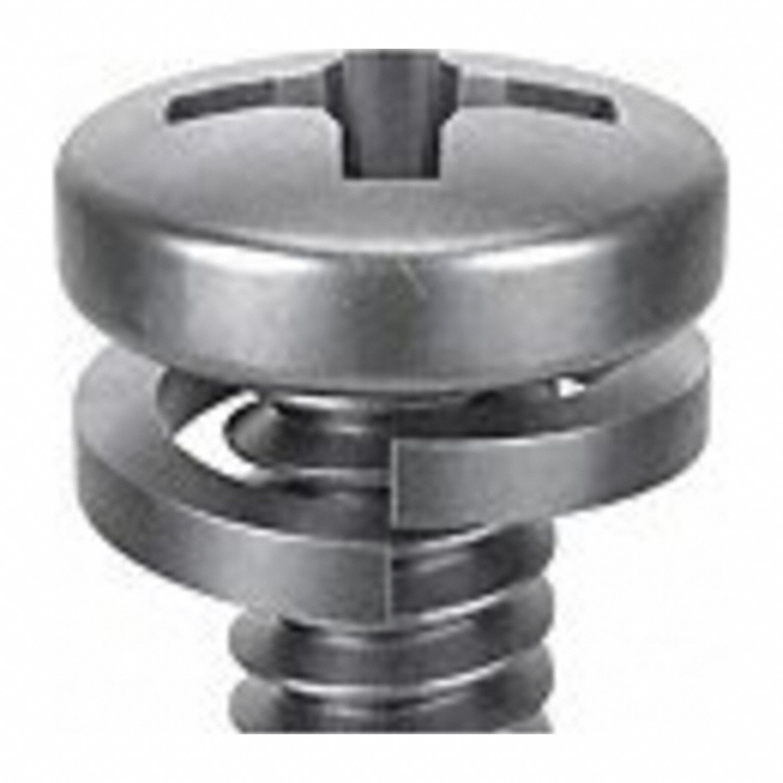 SEMS Screw: Split Lock, #10-24 Thread Size, 3/4 in Lg, Stainless Steel, Passivated, Pan, 10 PK