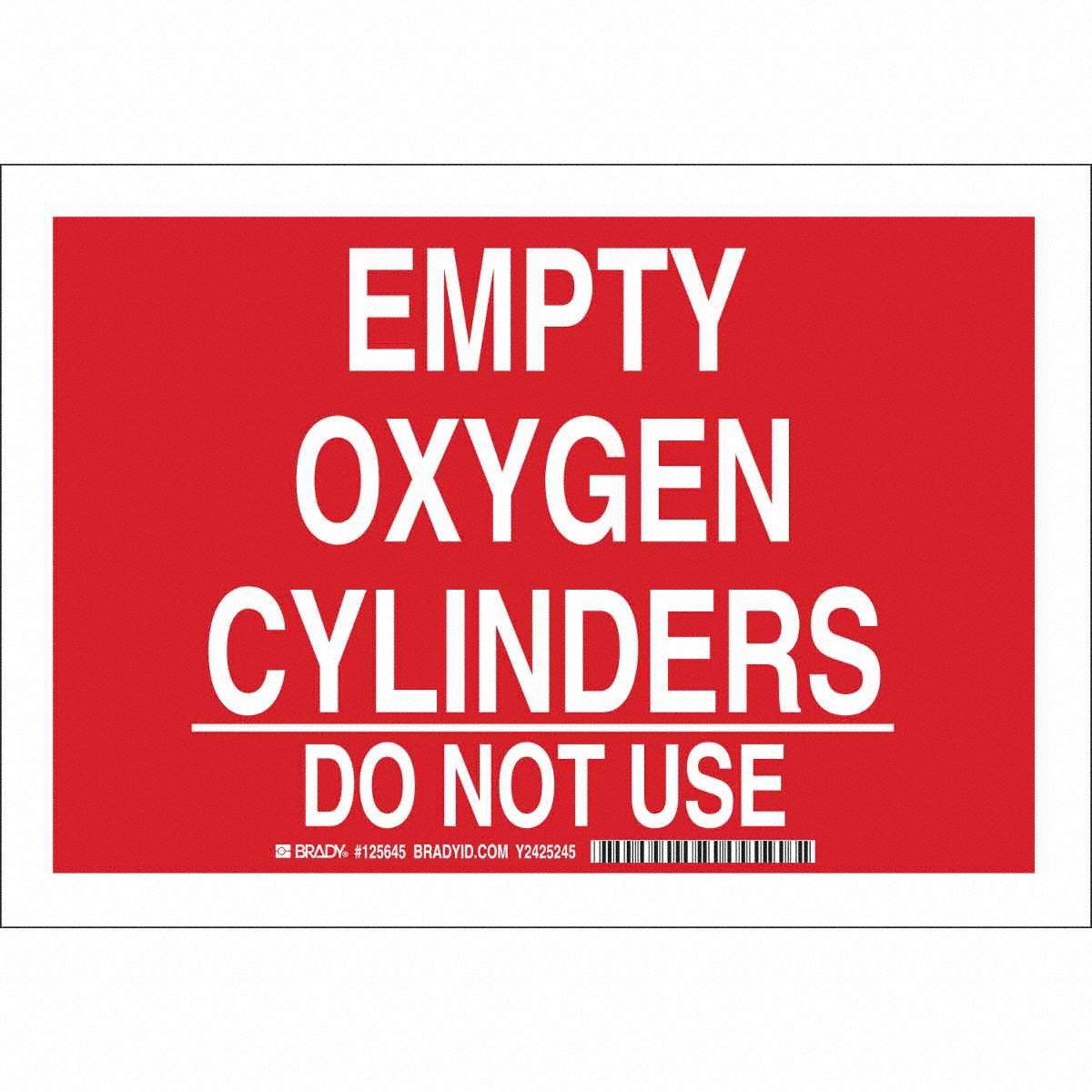 B401 7X10 WHT/RD EMPTY OXYGEN CYLINDERS