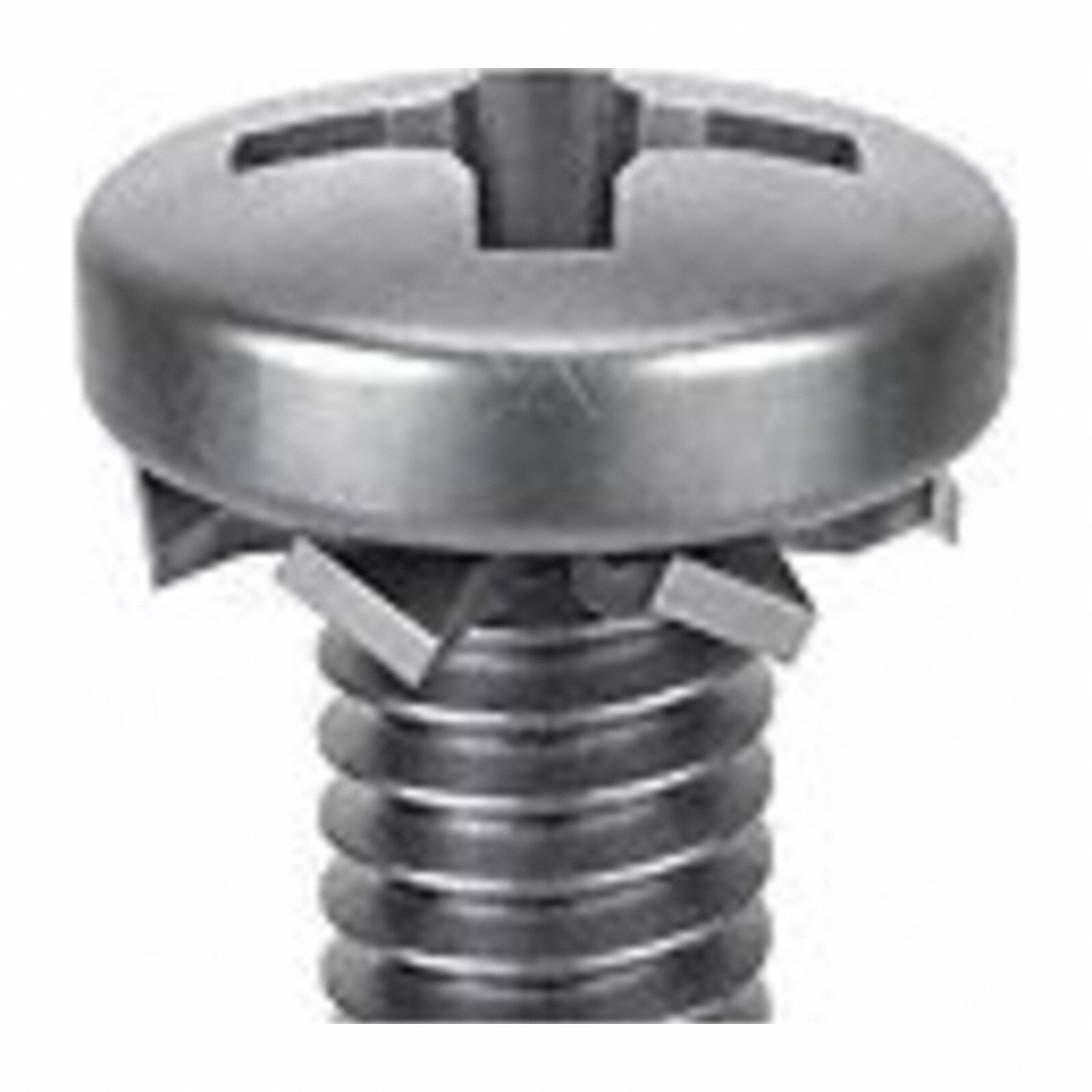 SEMS Screw: External Tooth, M2.5x0.45 Thread Size, 5 mm Lg, Stainless Steel, Passivated, Pan, 25 PK