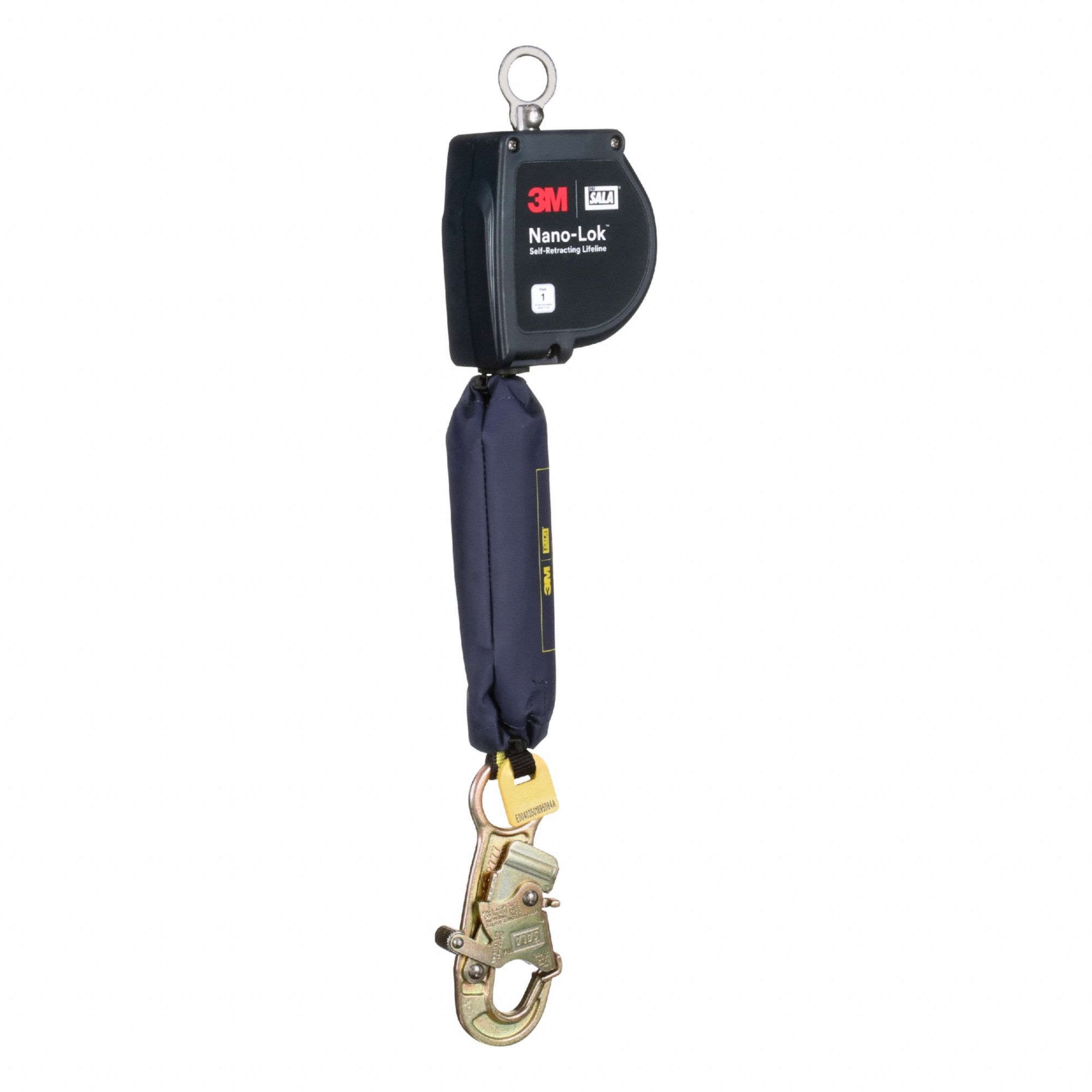 Self Retracting Lifeline: Steel Snap Hook Anchor, Harness Steel Snap Hook, 11 ft Line