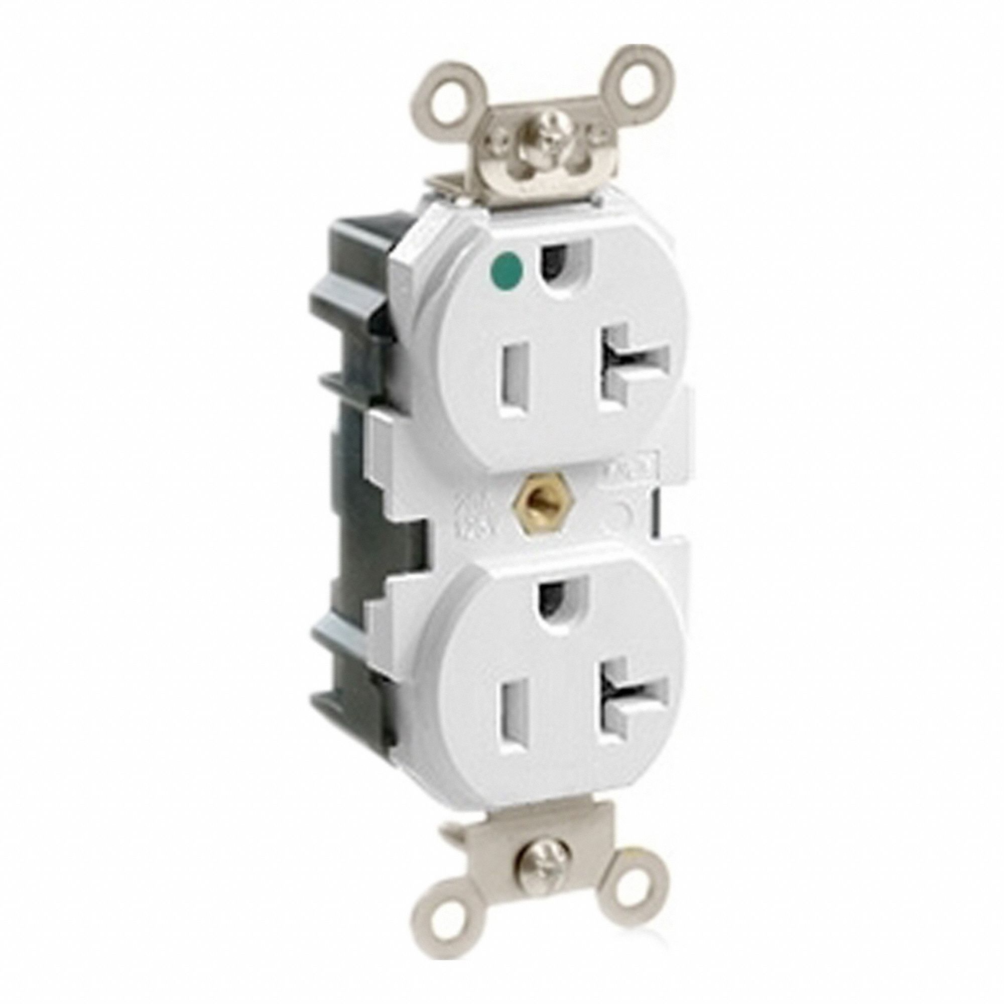 Lev-Lok Rec 20A 125V TR/HG Wht