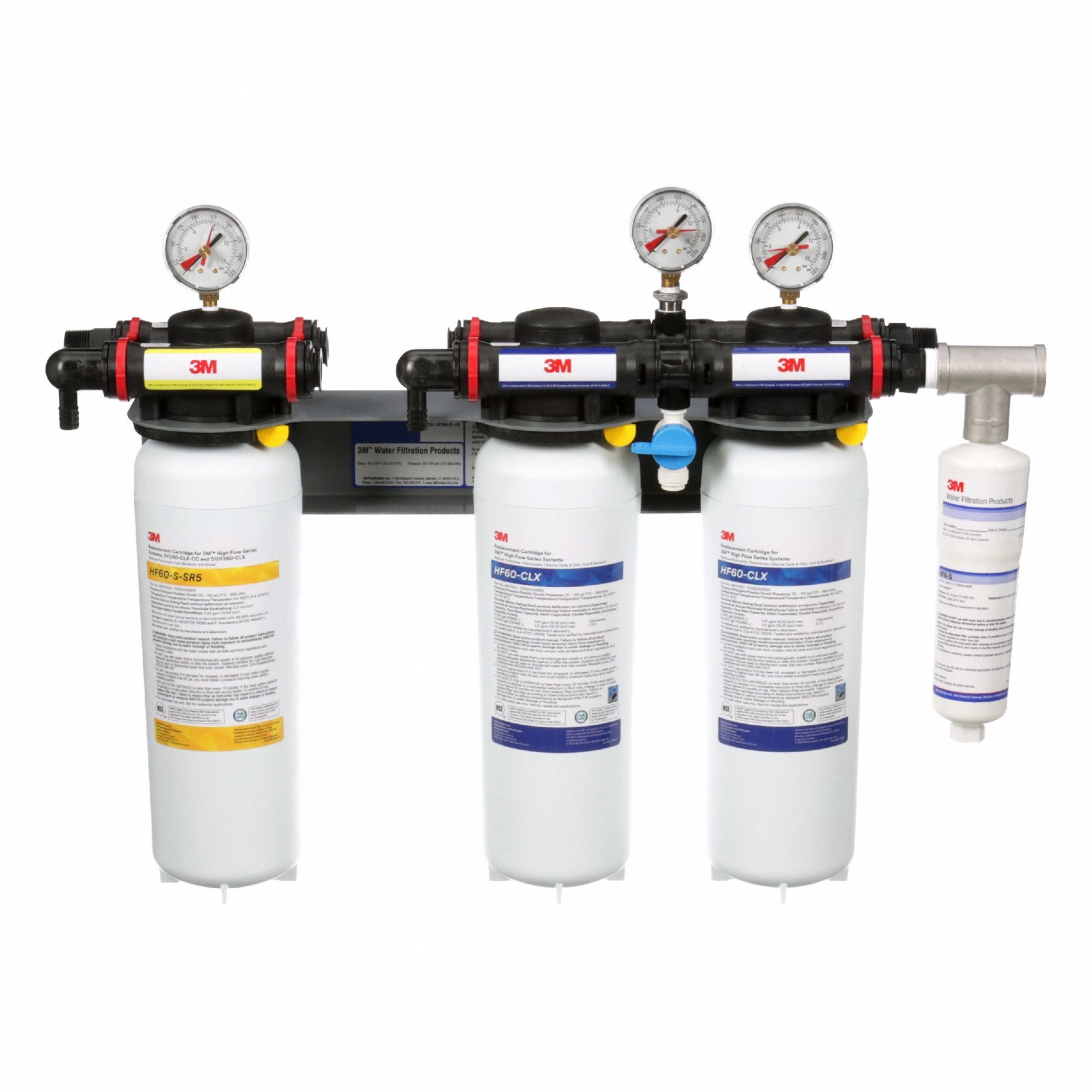 Water Filter System: 0.2 micron, 7 gpm, NPT, 18 3/4 in Overall Ht, 70, 000 gal, 4 Filters Included