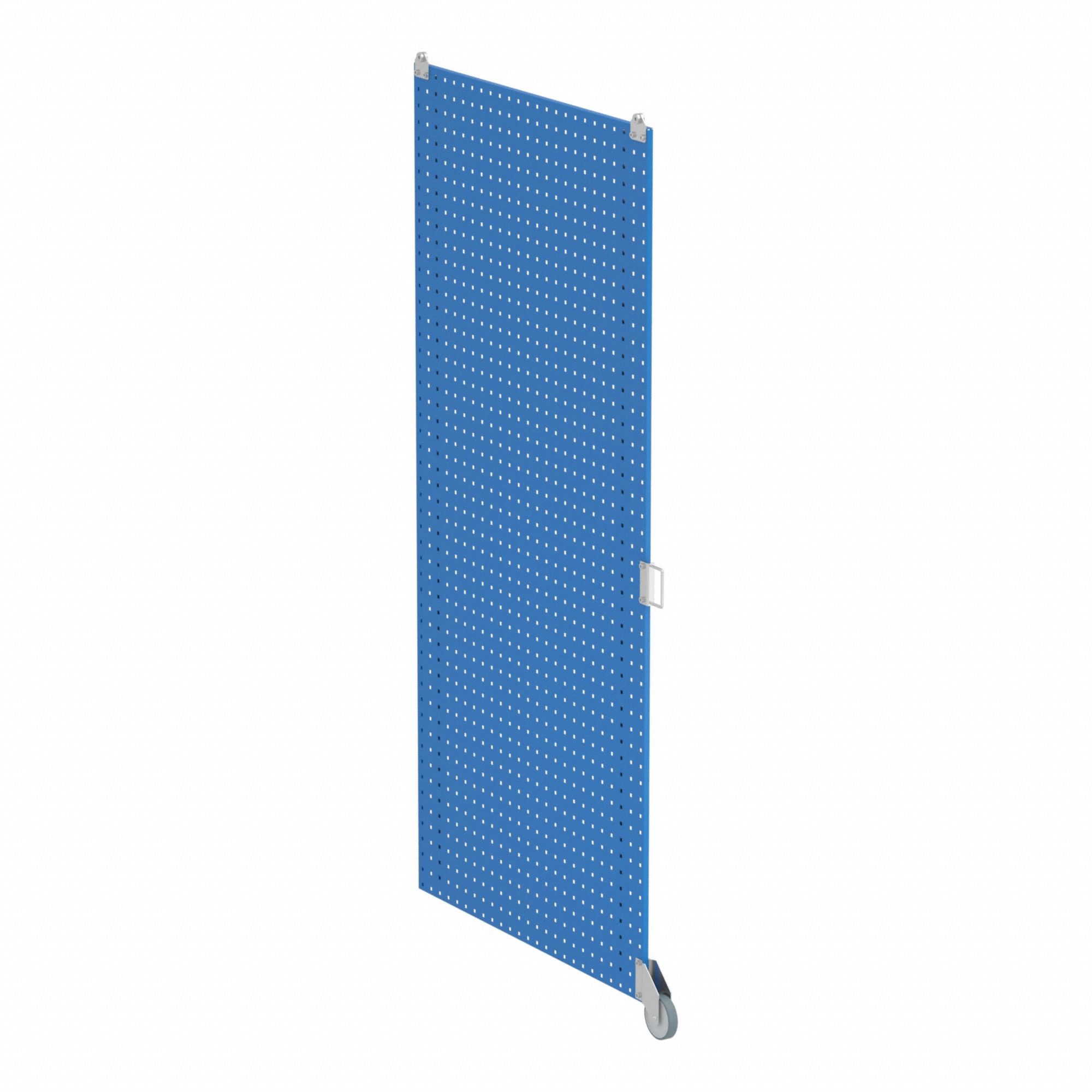 Pegboard Floor Rack: Square, 3/8 in Peg Hole Size, 72 in x 37 in x 1/2 in, Steel, Blue