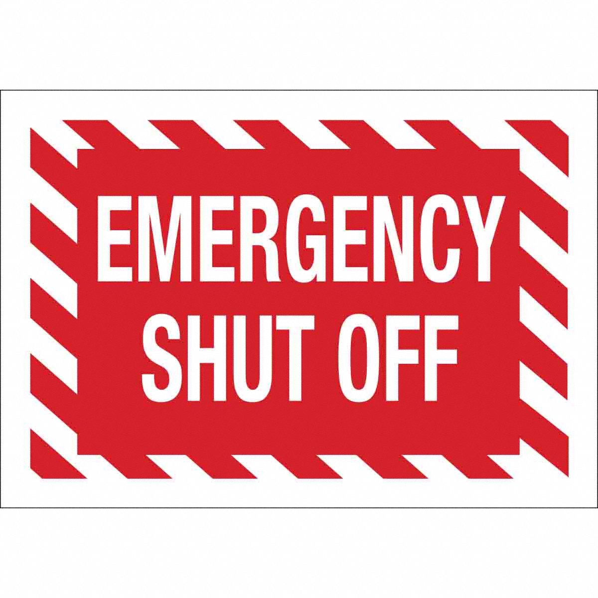 B302 7X10 WG O 7X10 WHITE/RED EMERGENCY