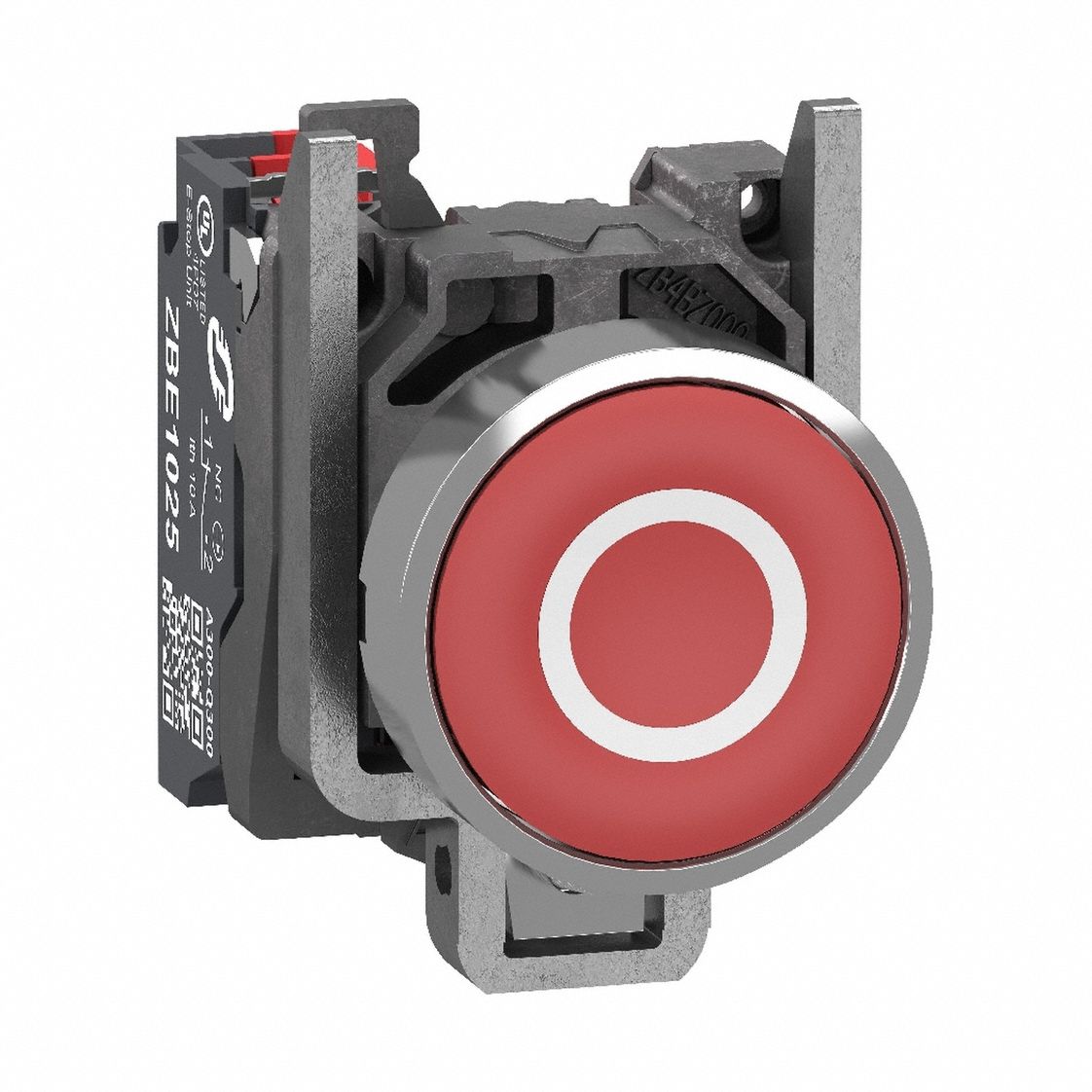 FlushPushButtonOperator, NonIllum, Red, 1NC