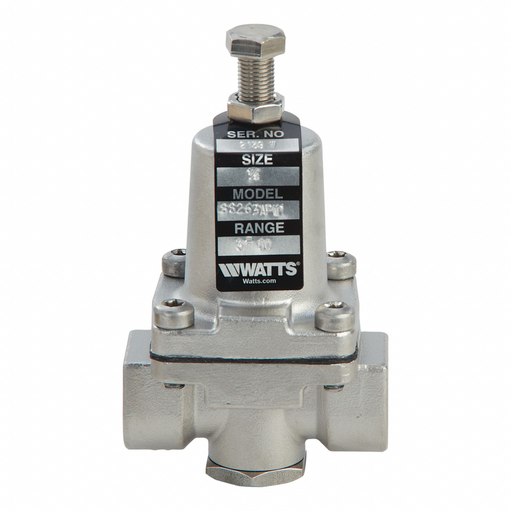 Pressure Regulator: FNPT x FNPT, 1/4 in Pipe Size, Stainless Steel, 1 psi to 25 psi, NPT x NPT