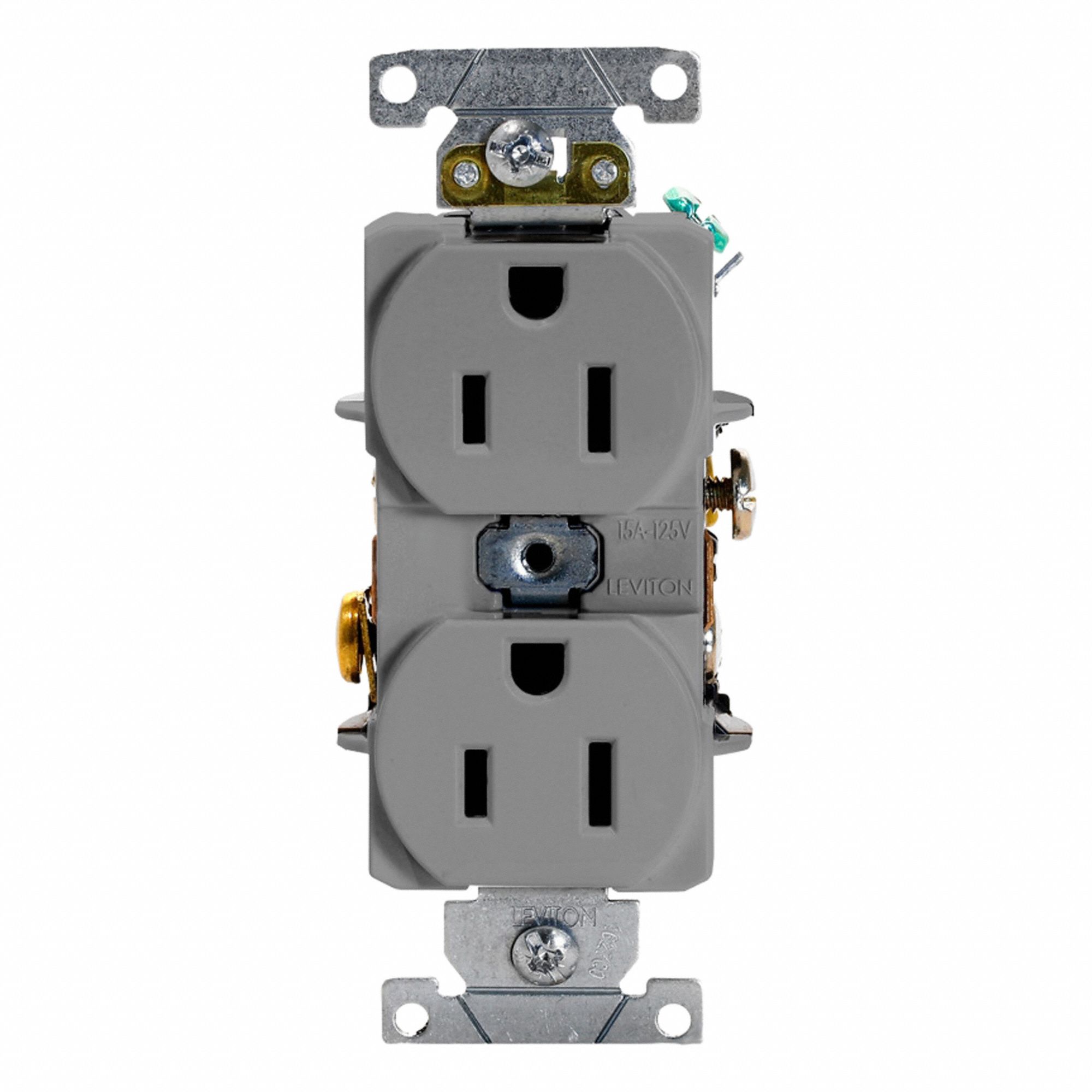 Duplex Receptacle Outlet 15A Gray 125V