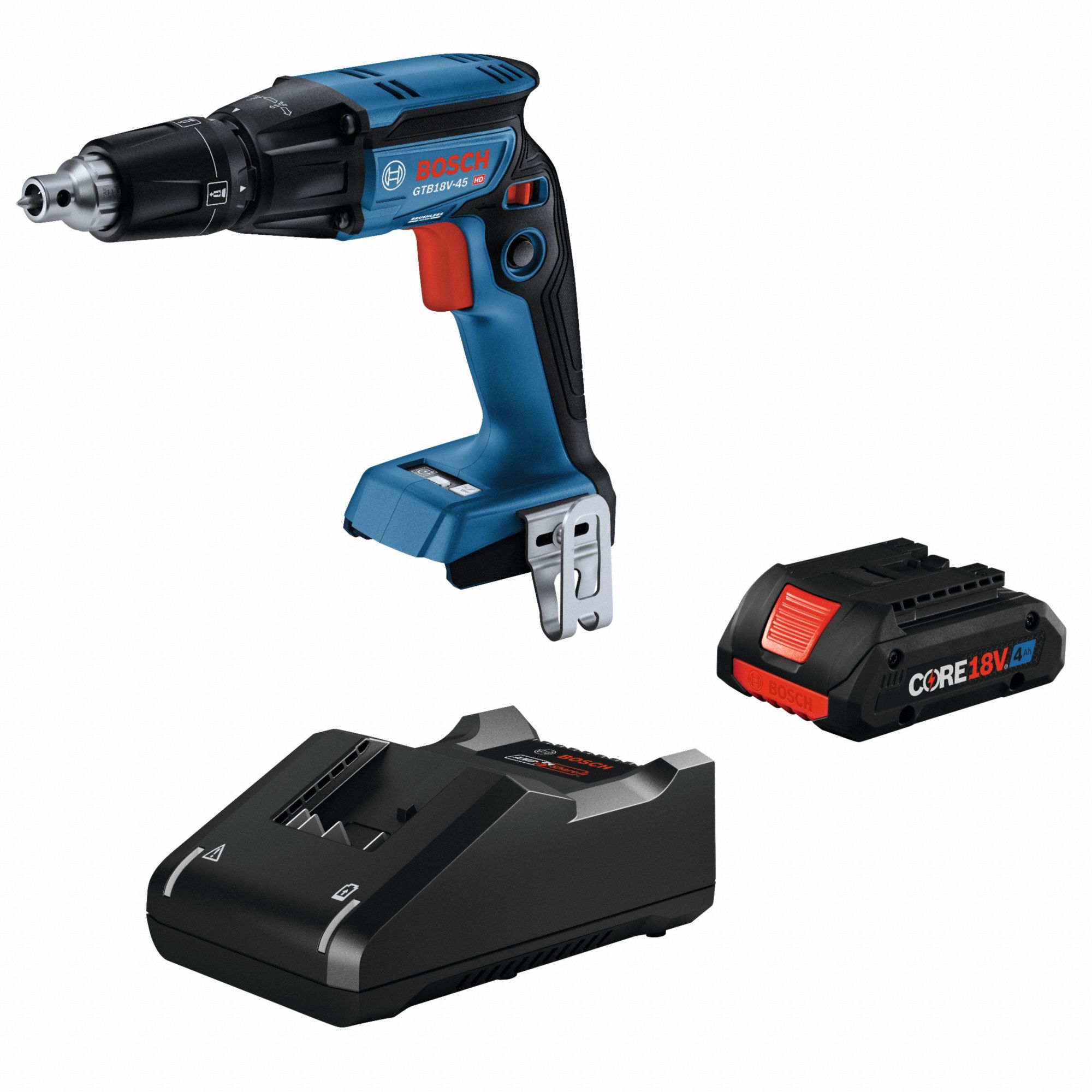 Screwgun Kit: 1/4 in Drive Size, 4, 500 RPM No Load Speed, Brushless, (1) 4.0 Ah, 18 V DC Volt