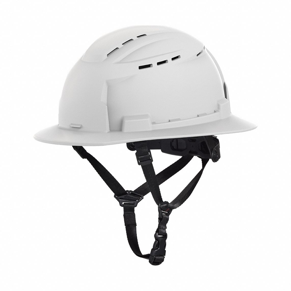 Hard Hat: White, No Graphics, Swing Ratchet (6-Point), Ratchet, Polyethylene, Side-Slots