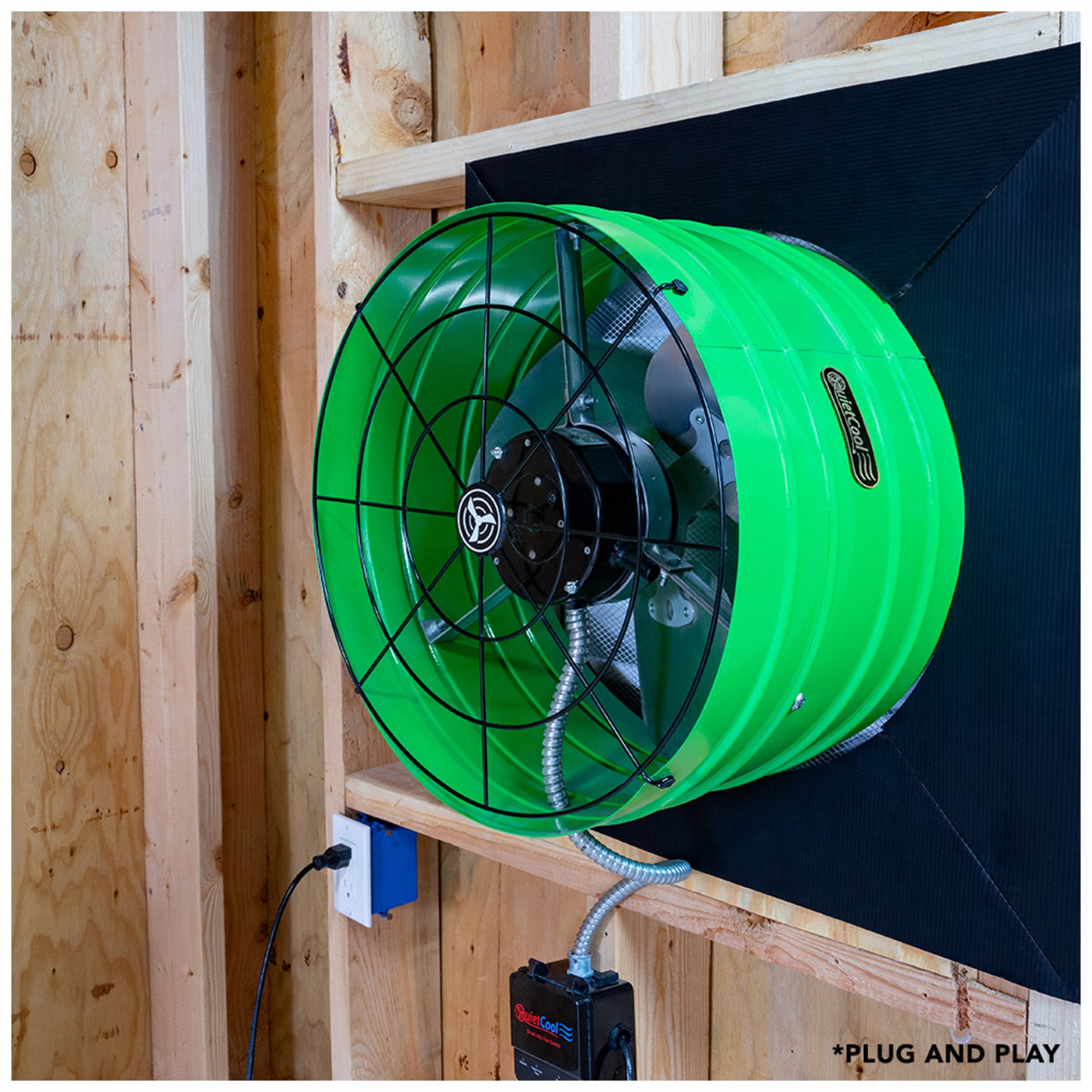 QUIETCOOL Attic Exhaust Fan Gable Mount, Electric Motor, Max. 4,000 sq