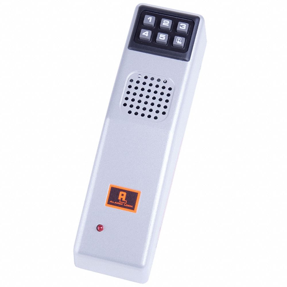 EXIT DOOR ALARM, 9 V DC, RIM, GREY, ALUMINUM, SWEEP, 95 DB SOUND LEVEL