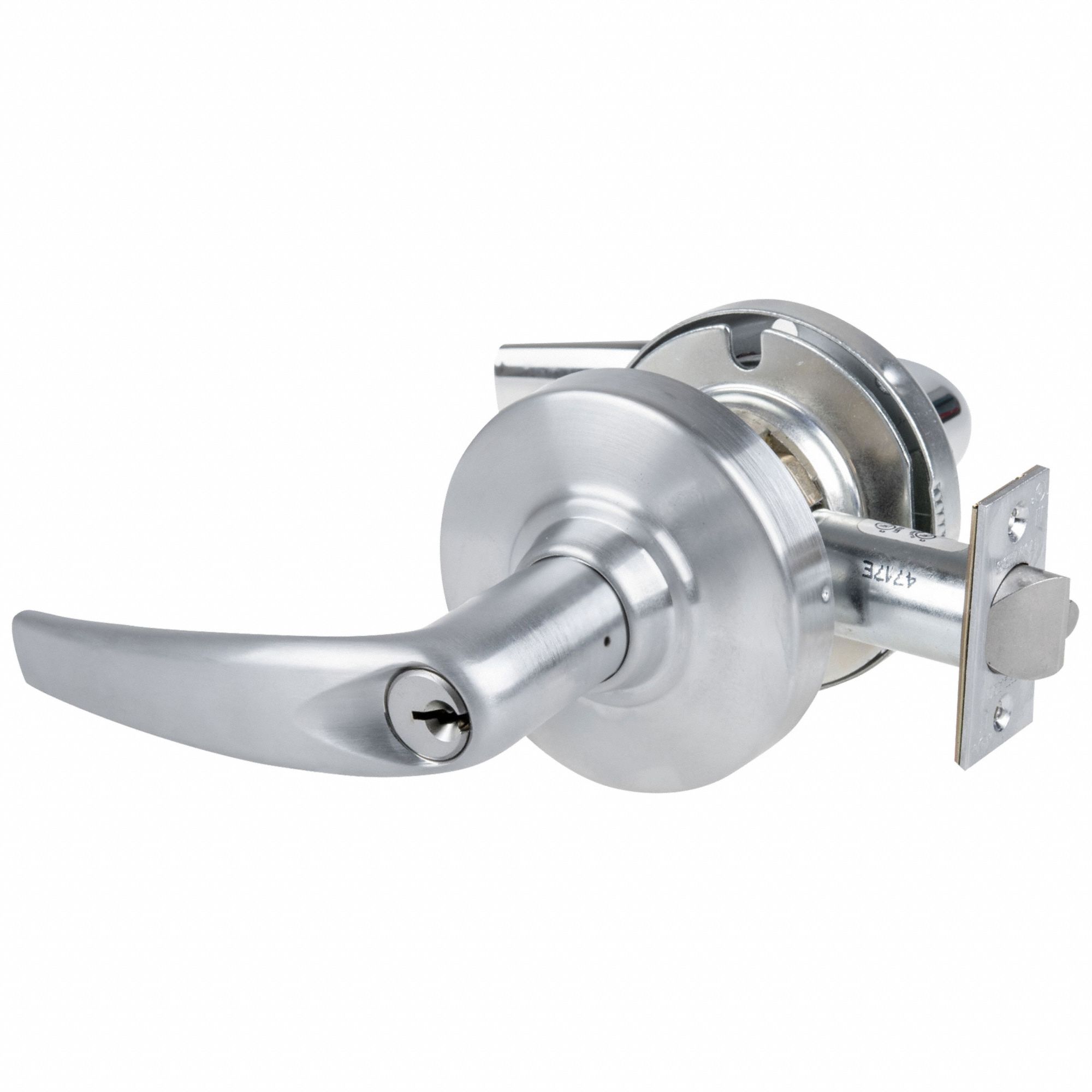 Door Lockset: Office Lever Locksets, Chrome, ADA Compliant