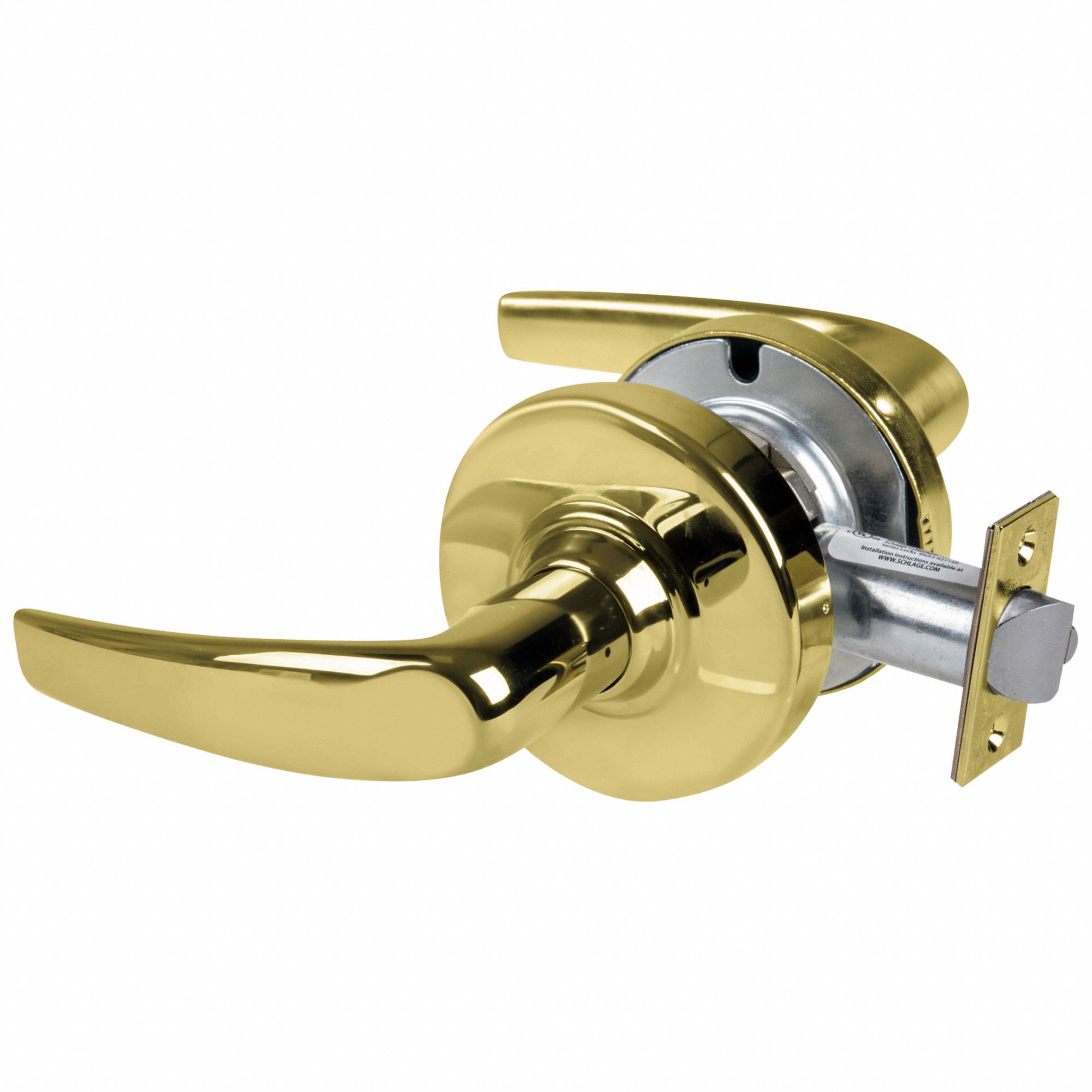Door Lockset: Passage Lever Locksets, Brass, ADA Compliant