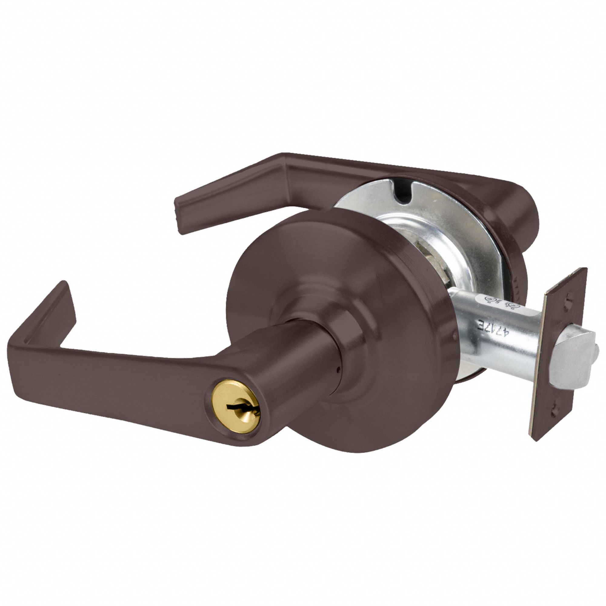 Door Lockset: Office Lever Locksets, Bronze, ADA Compliant