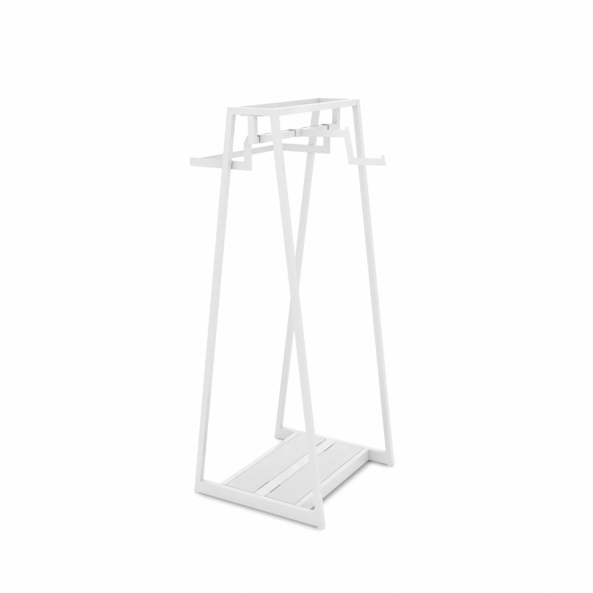 Retail Apparel Rack: Garment Rack, 62 in Overall Ht, 24 in Overall Lg, 24 in Overall Dp, White