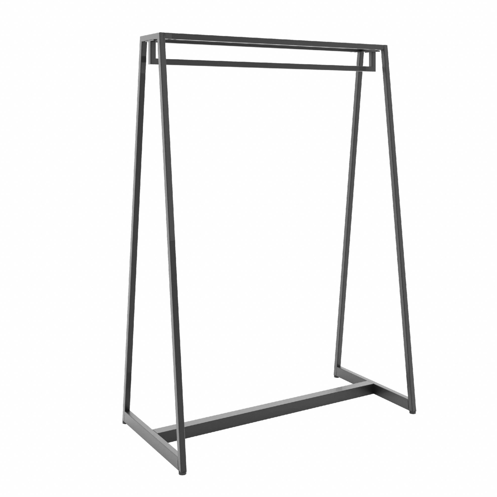 Retail Apparel Rack: Garment Rack, 62 in Overall Ht, 48 in Overall Lg, 24 in Overall Dp, Black